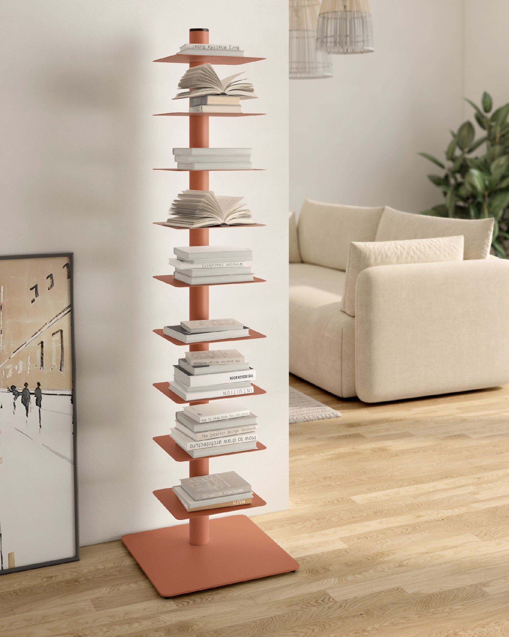 Étagère verticale Air terracotta, ajustable