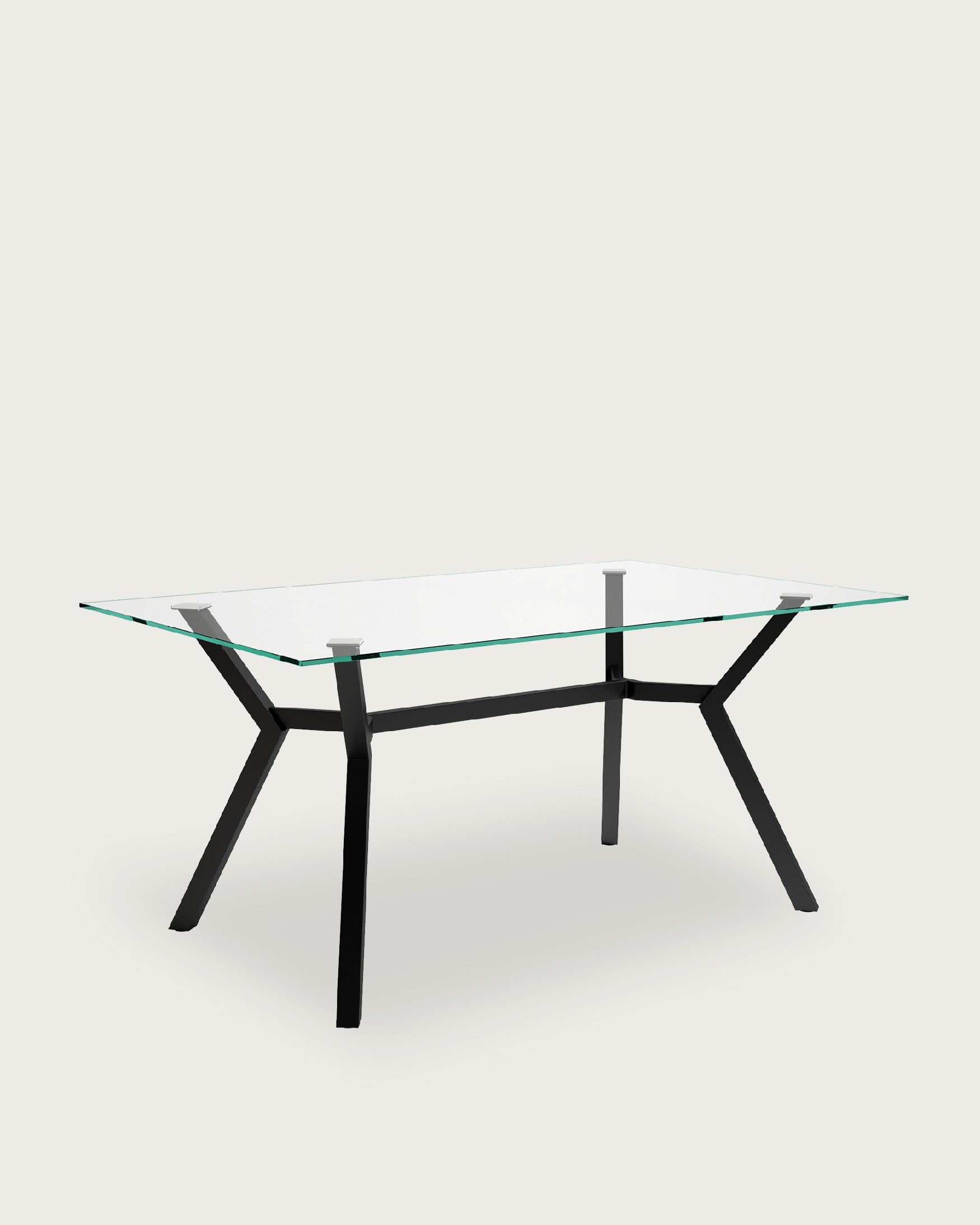 Mesa Alboran de cristal y estructura metálica negra 180 x 100 cm