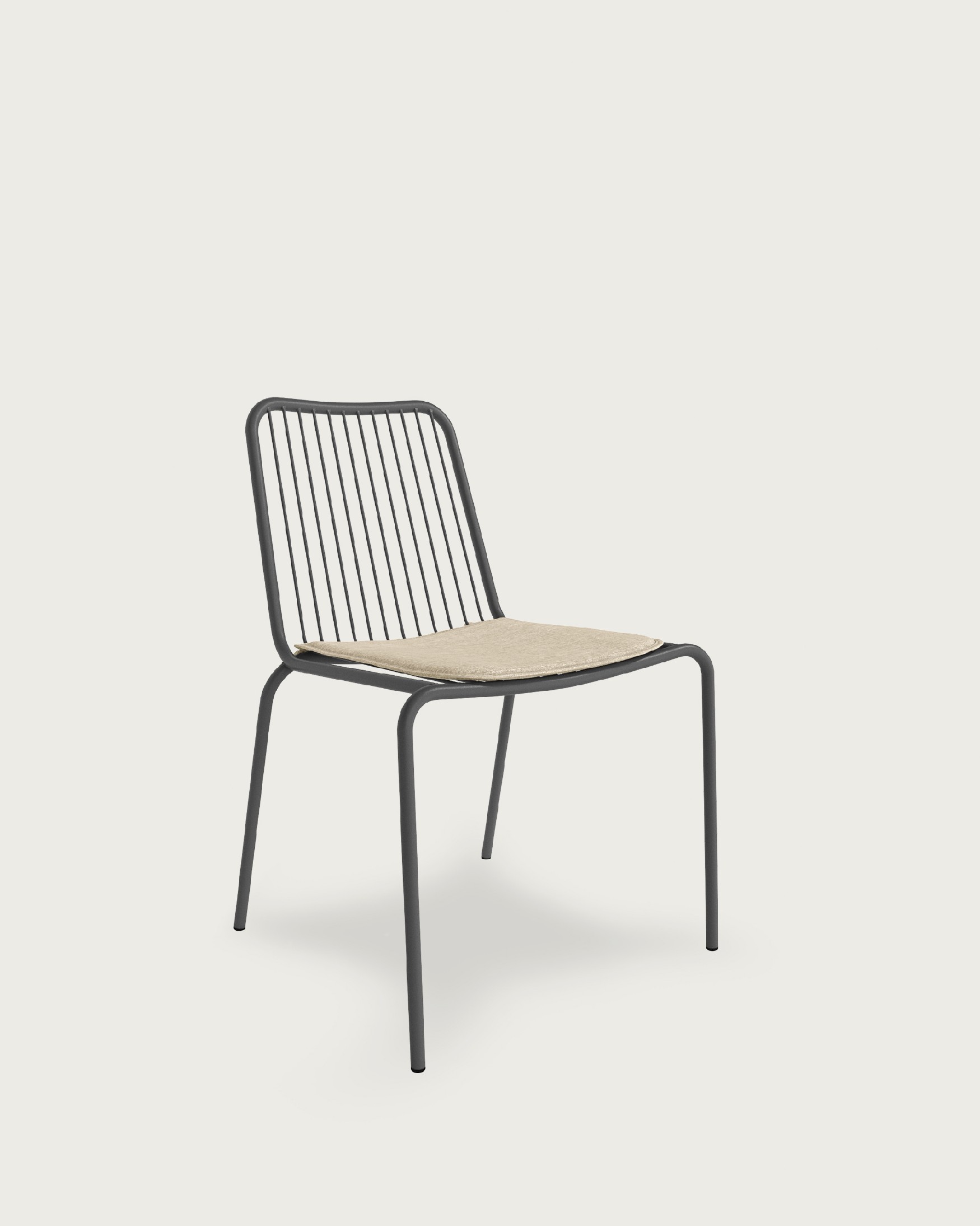 Aloha metal graphite chair with cushion