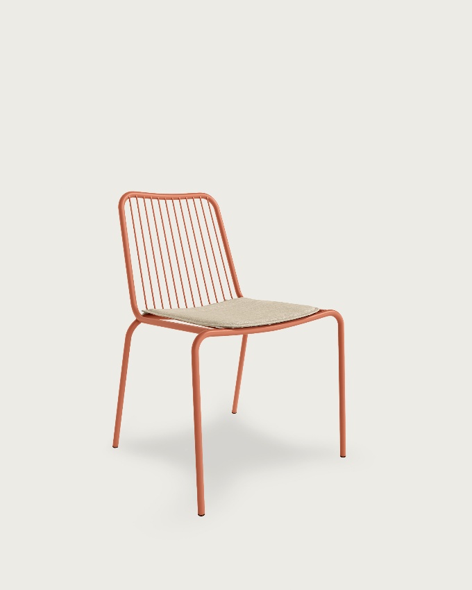 Aloha terracotta metal chair with cushion