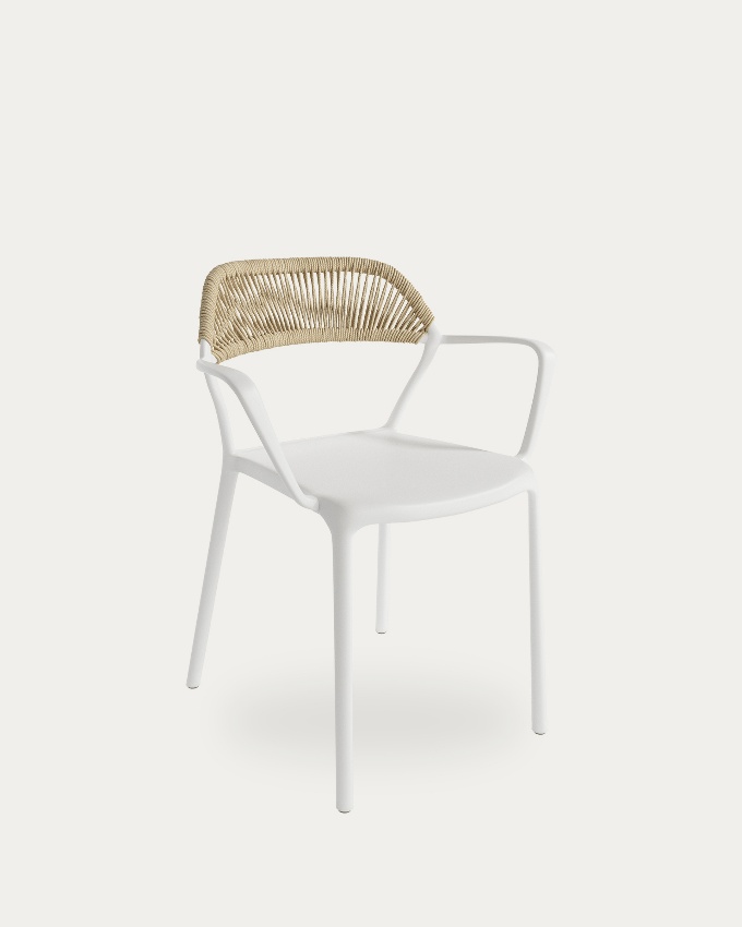Chair Amalfi in white polypropylene and synthetic rope