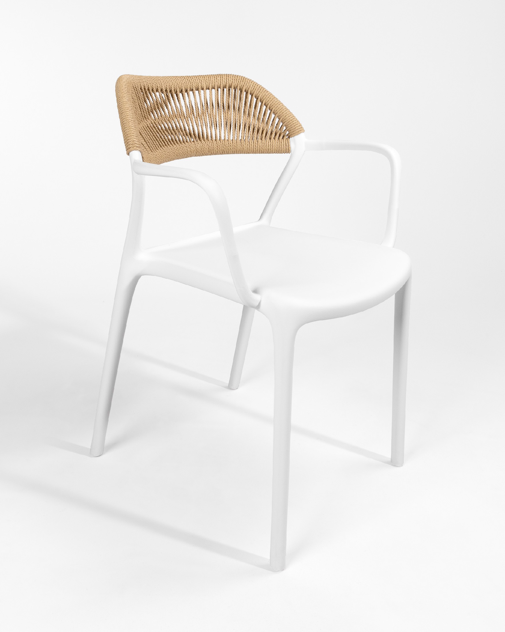 Chair Amalfi in white polypropylene and synthetic rope