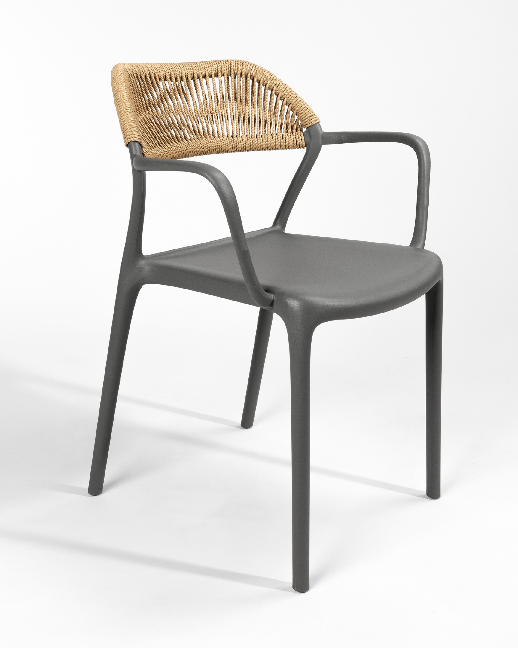 Chair Amalfi in graphite polypropylene and synthetic rope
