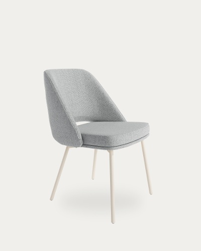 Tapizado Gris - Patas metálicas marfil
