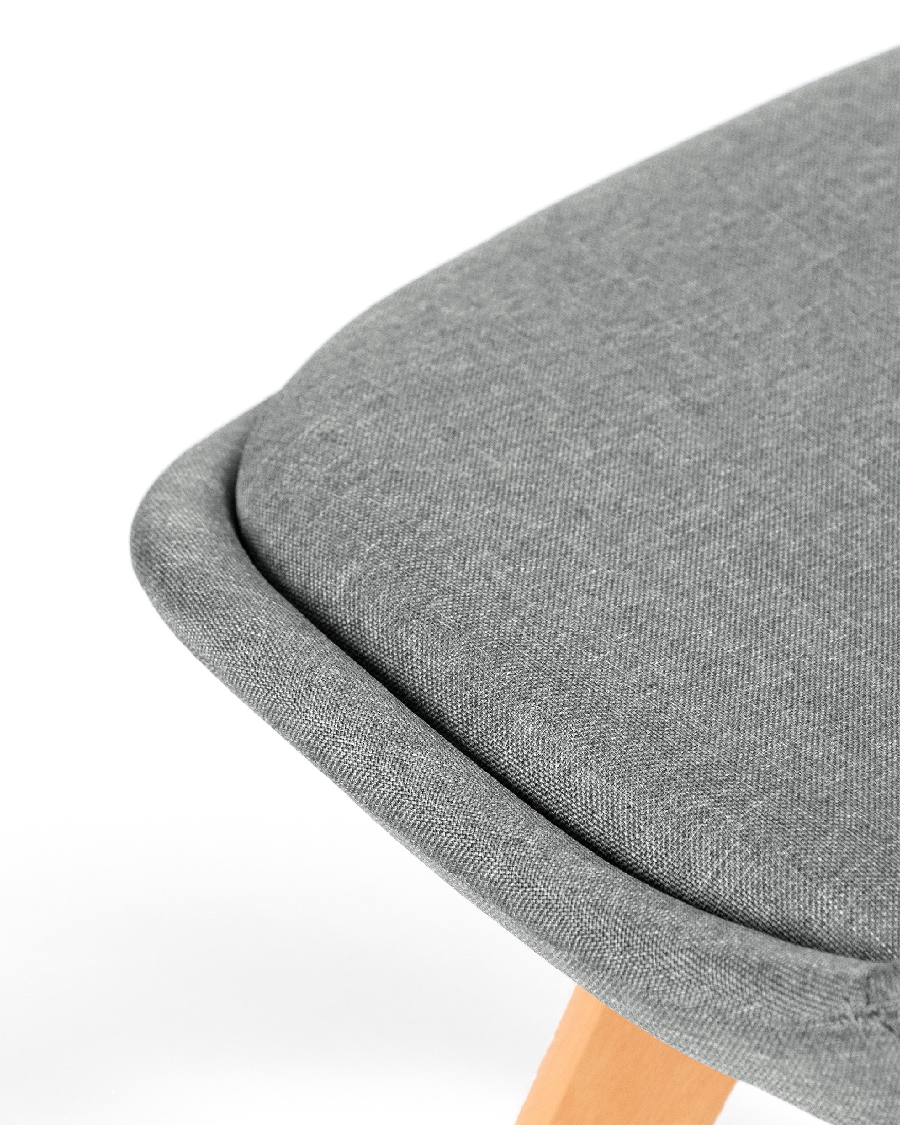 Amsterdam chair with gray upholstery and wooden legs