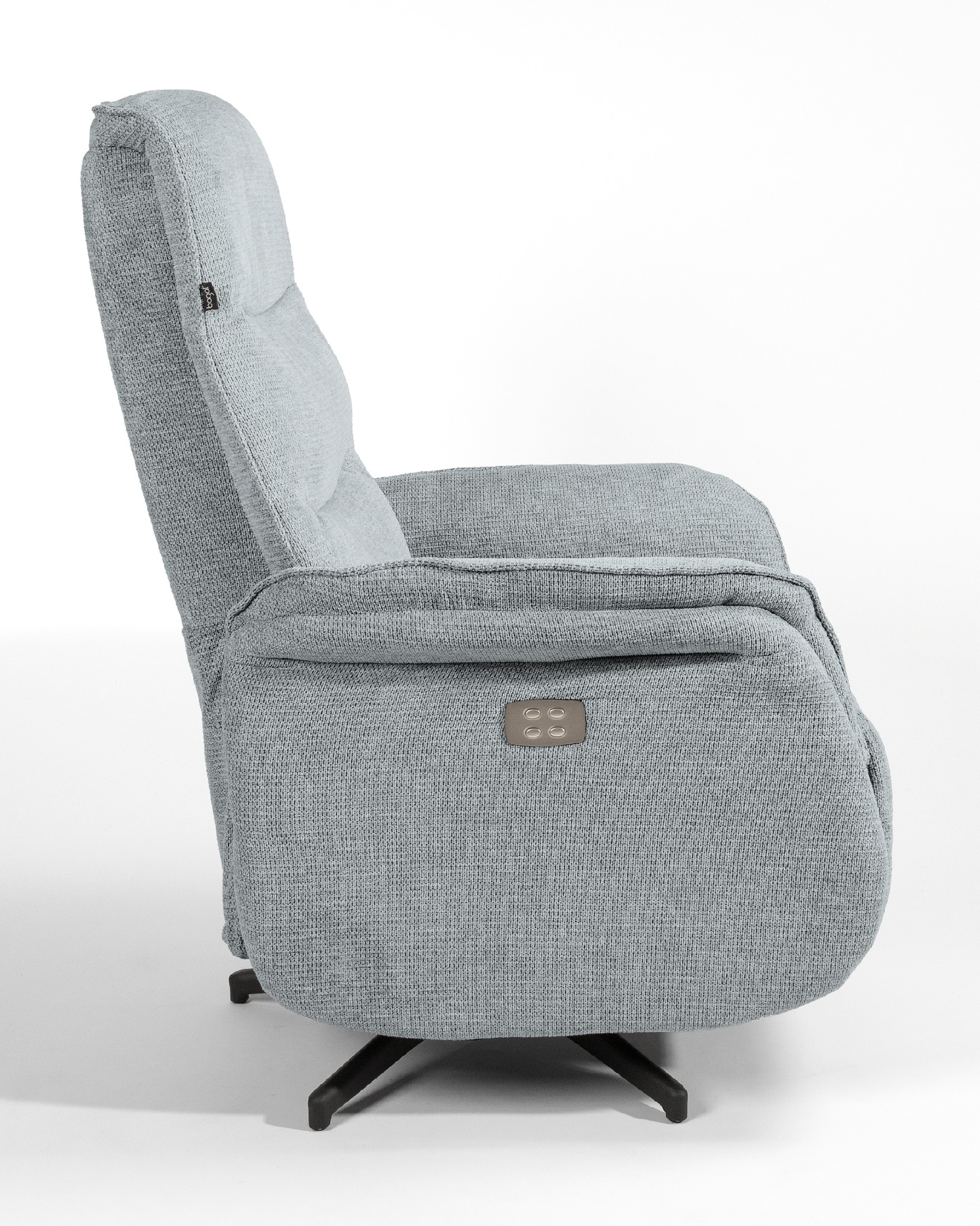 Butaca relax eléctrica giratoria Anais con tapizado gris y pata de ...