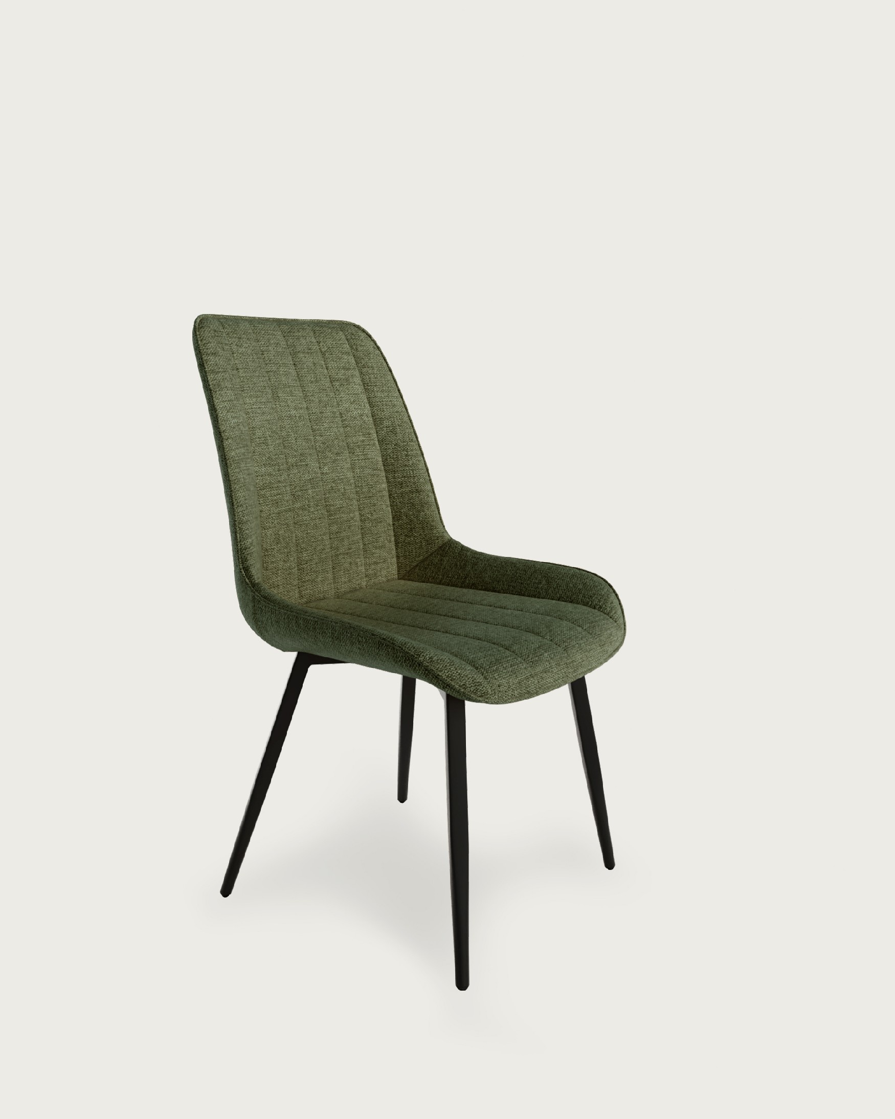 Ankara chair with green upholstery and black legs