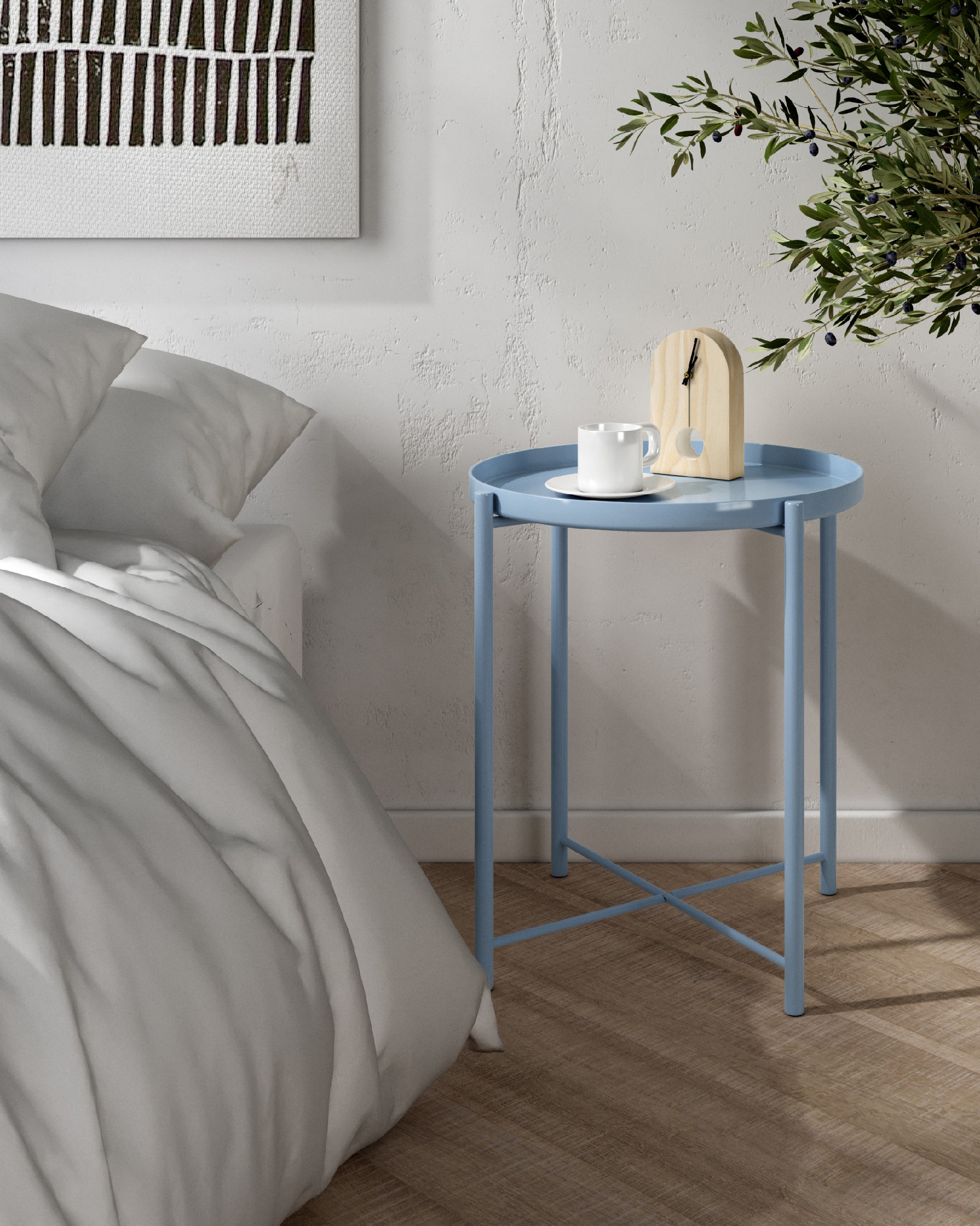 Antarctic blue side table Ø 44 cm