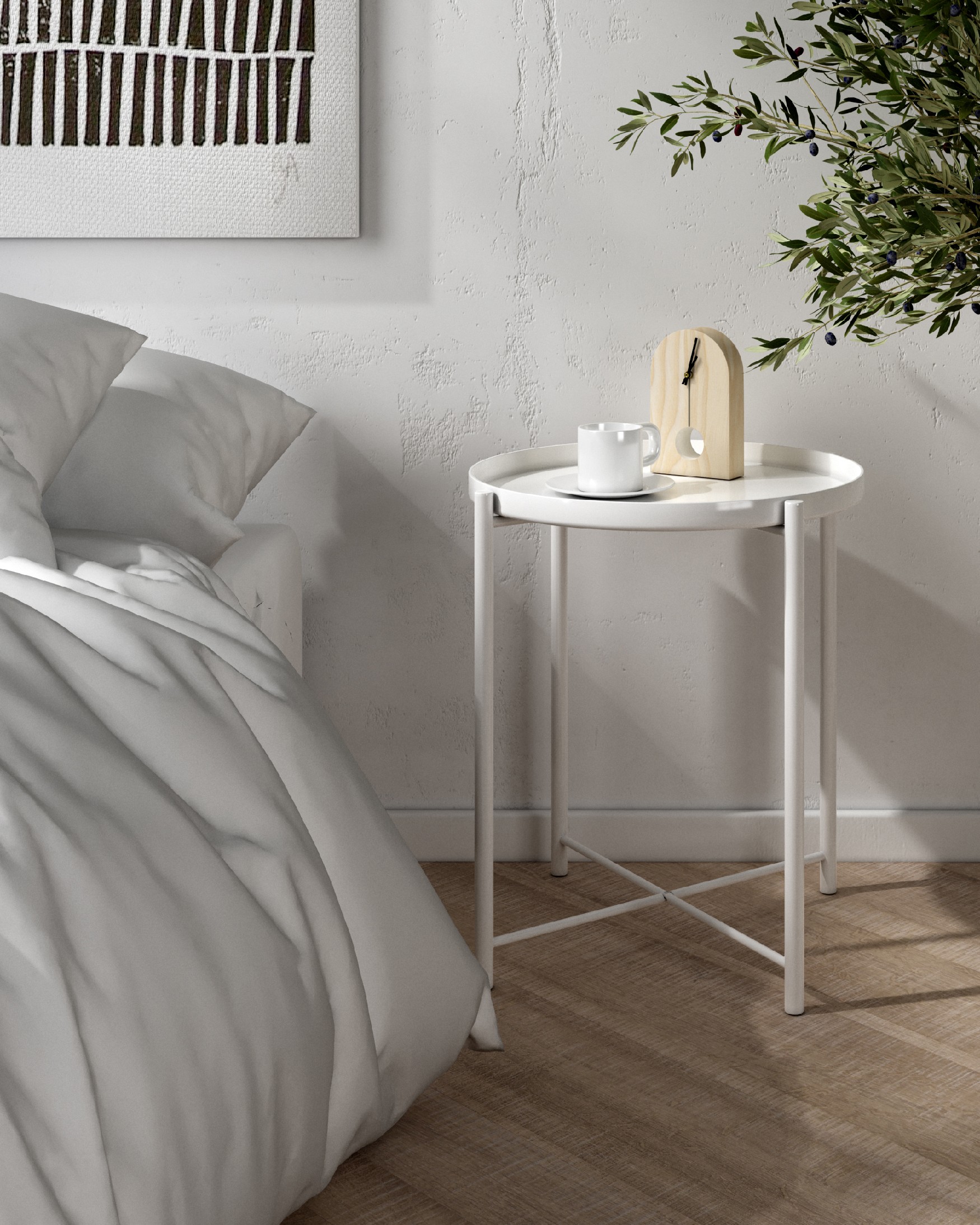 Table d'appoint Antartic blanche Ø 44 cm