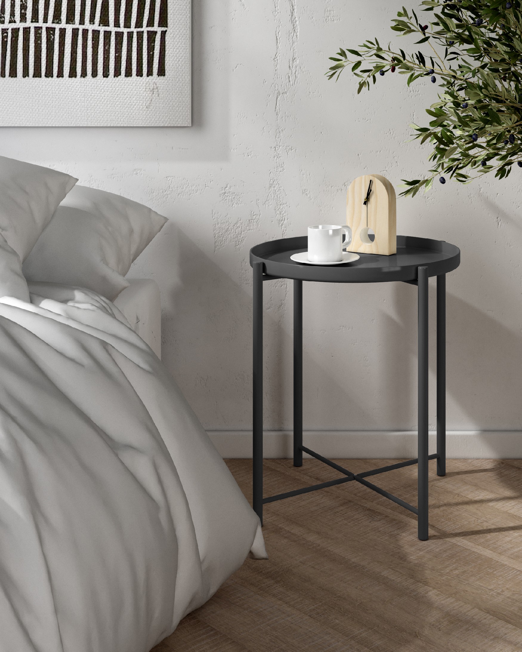 Antarctic auxiliary table graphite Ø 44 cm