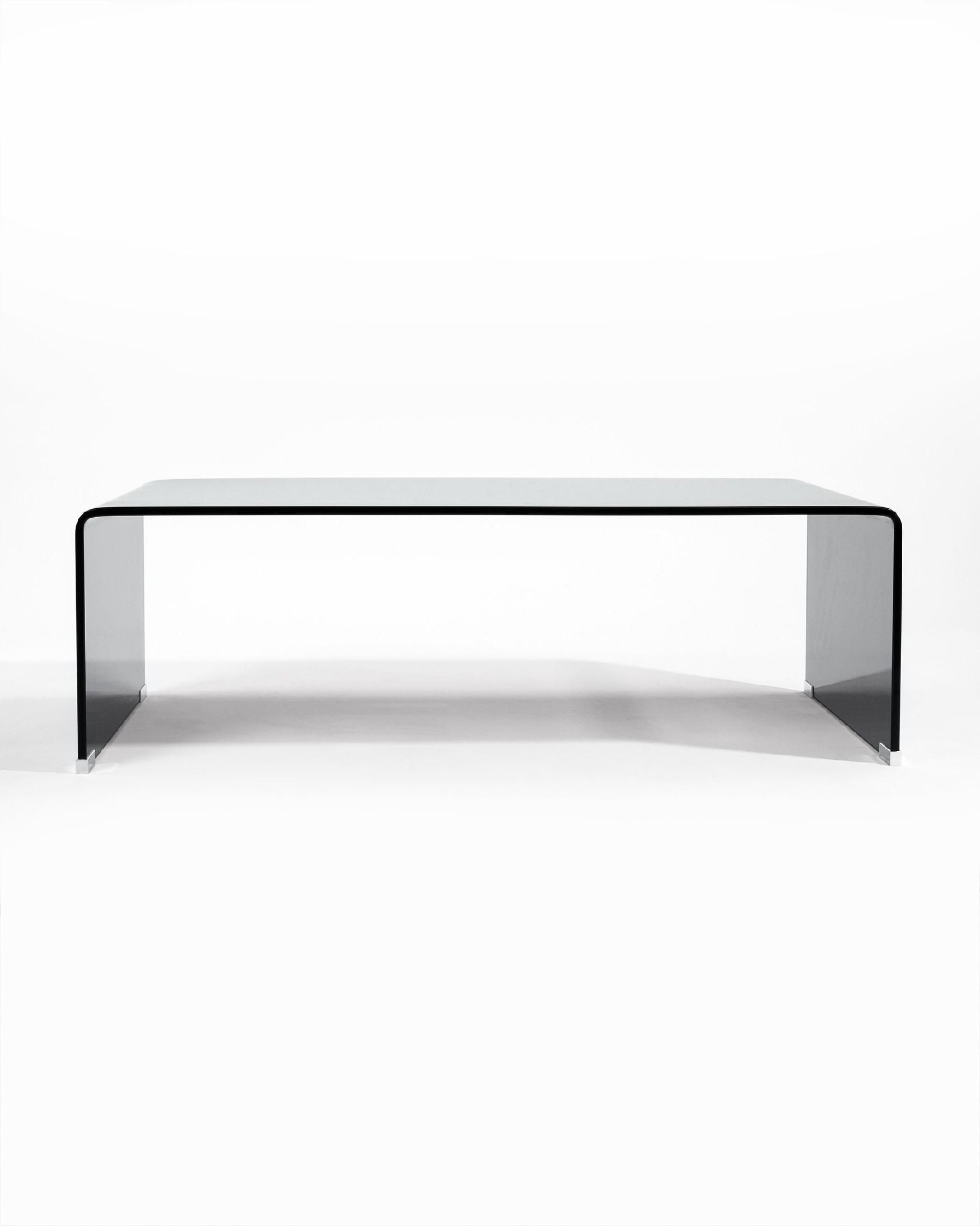 Table d'appoint Ares en verre trempé couleur graphite (12 mm) 110 x 36 cm