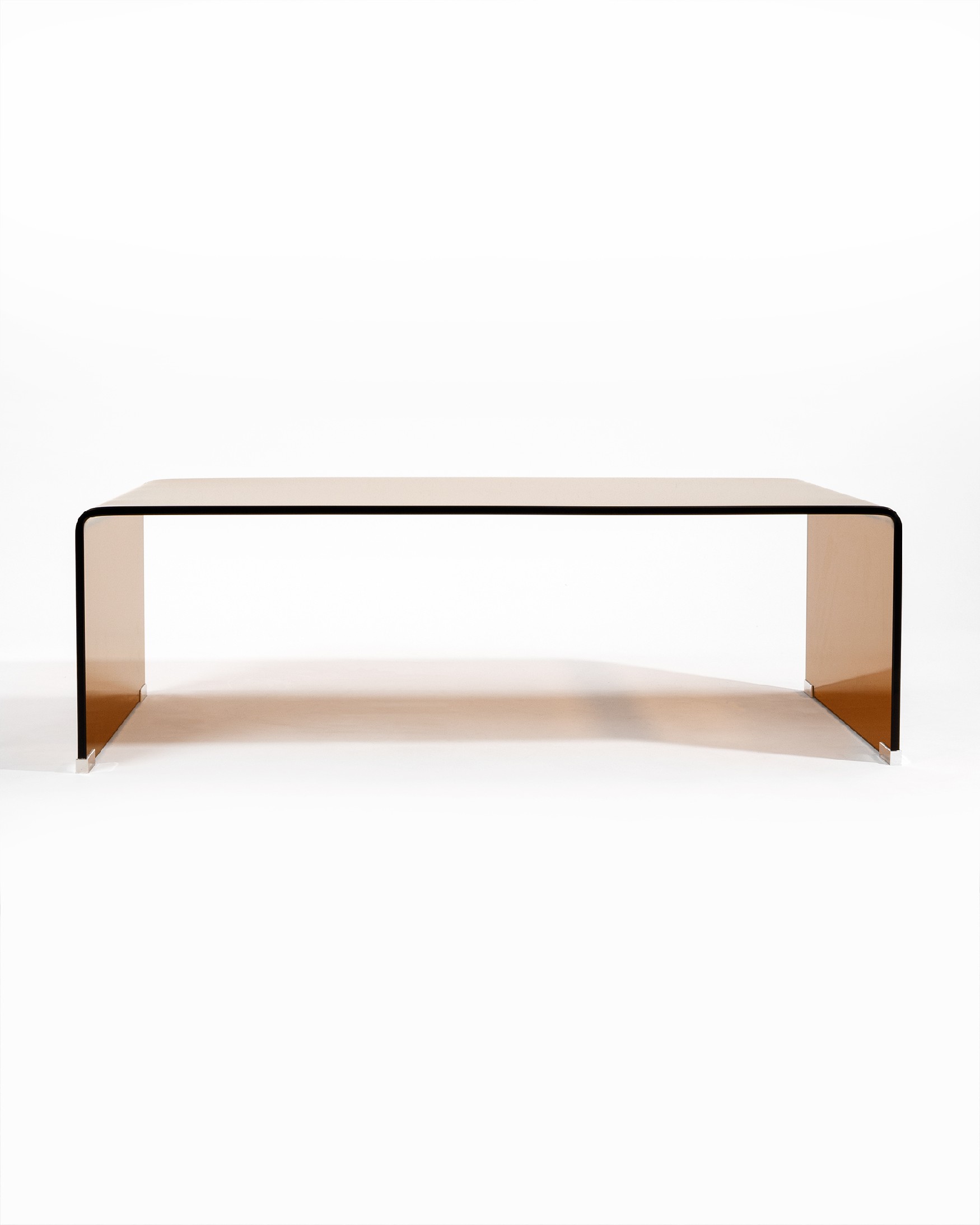 Mesa auxiliar Ares de cristal templado color marrón (12 mm) 110 x 36 cm