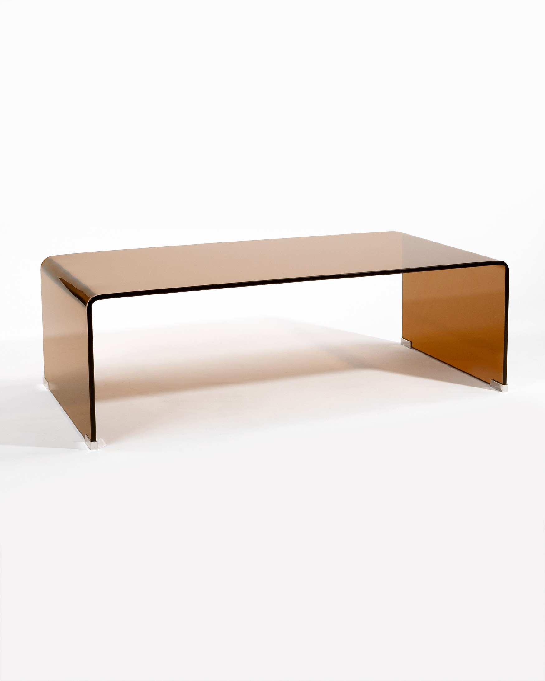 Mesa auxiliar Ares de cristal templado color marrón (12 mm) 110 x 36 cm