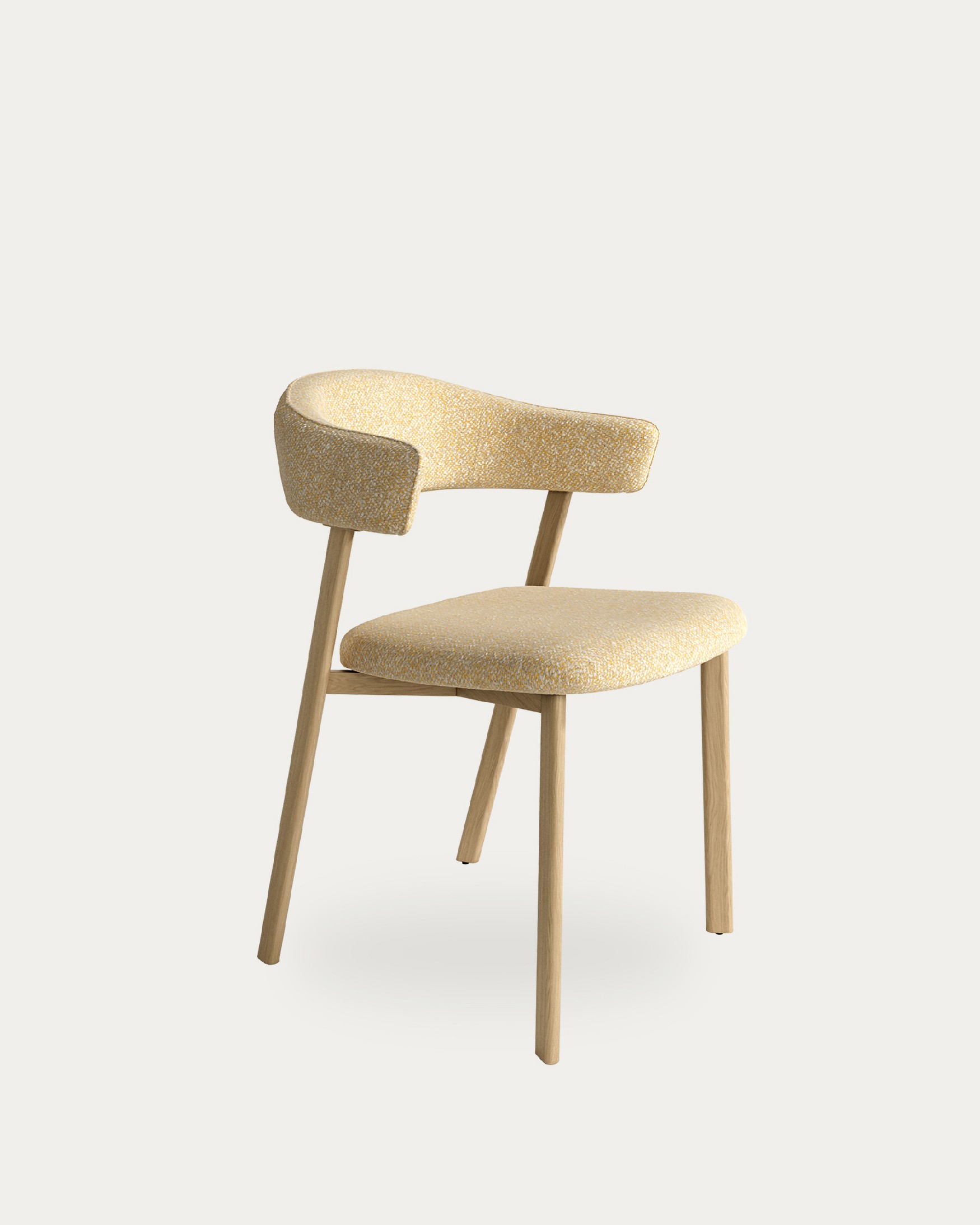 Chaise Arica avec revêtement miel et structure métallique avec finition bois