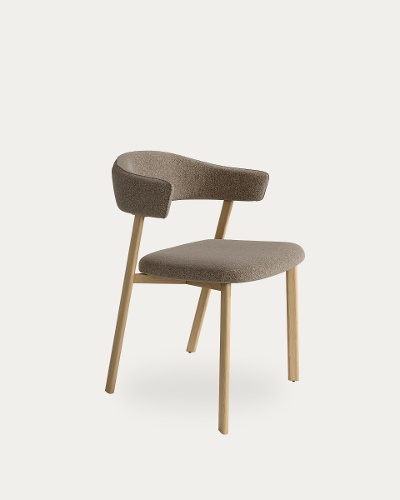 Tapizado Marrón - Estructura metálica imitación madera light