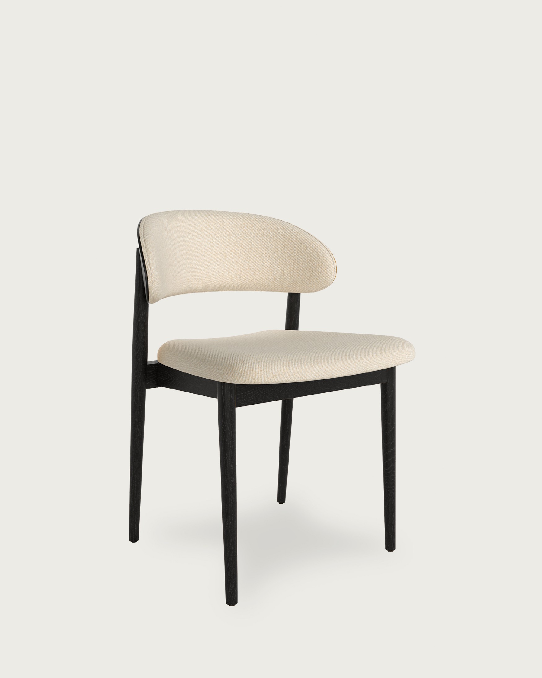 Ariel chair with mother-of-pearl upholstery and black oak frame