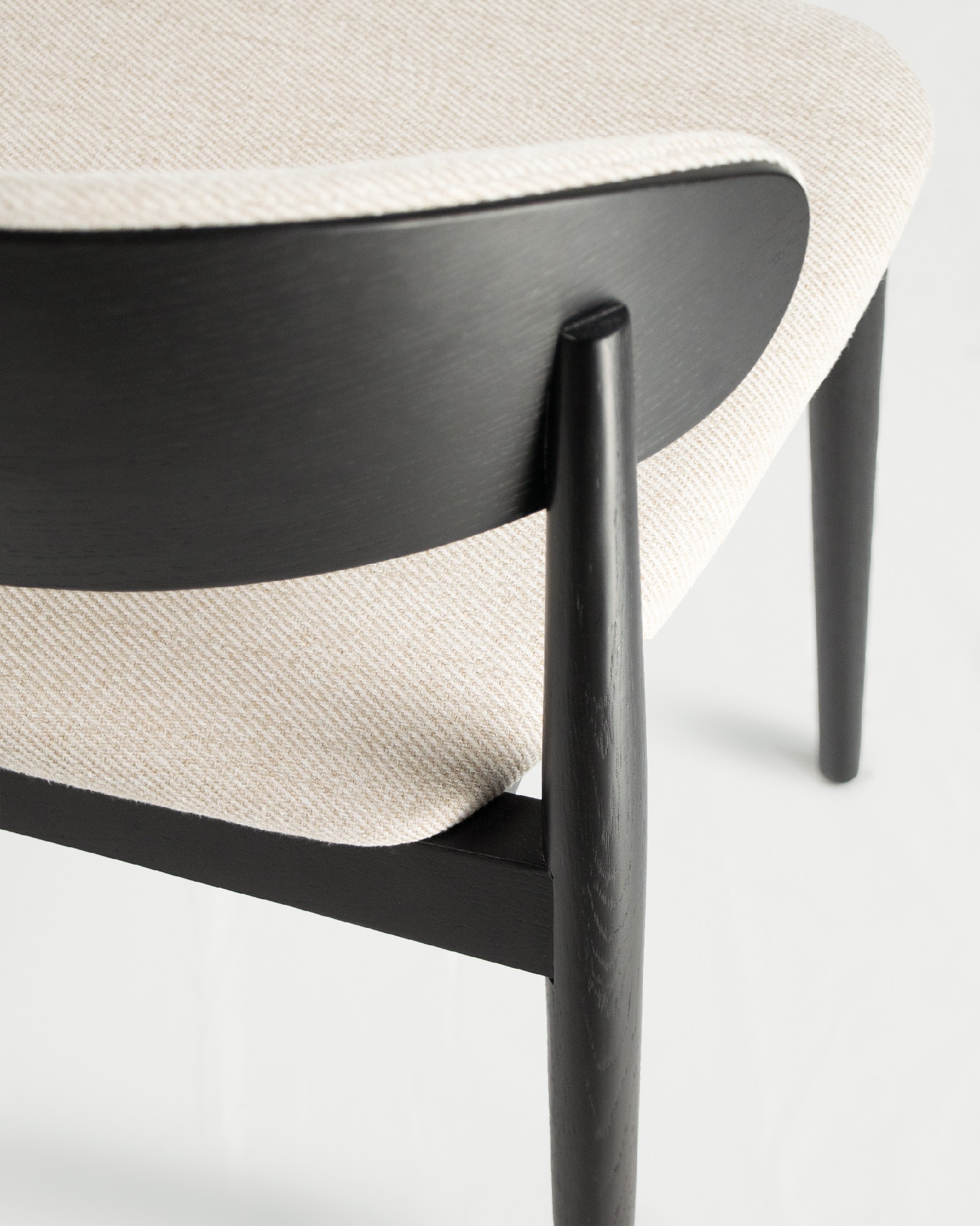 Ariel chair with mother-of-pearl upholstery and black oak frame