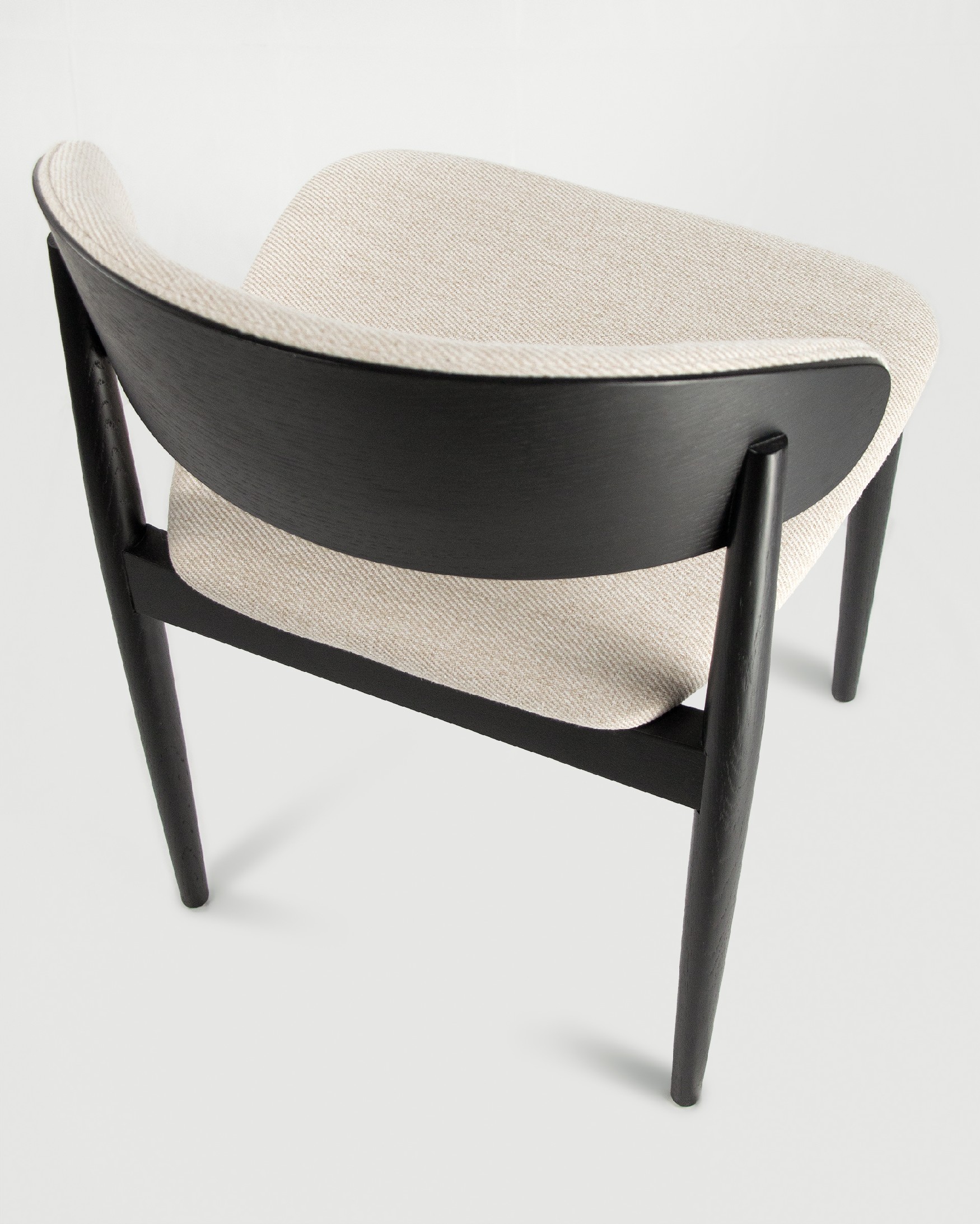 Ariel chair with mother-of-pearl upholstery and black oak frame