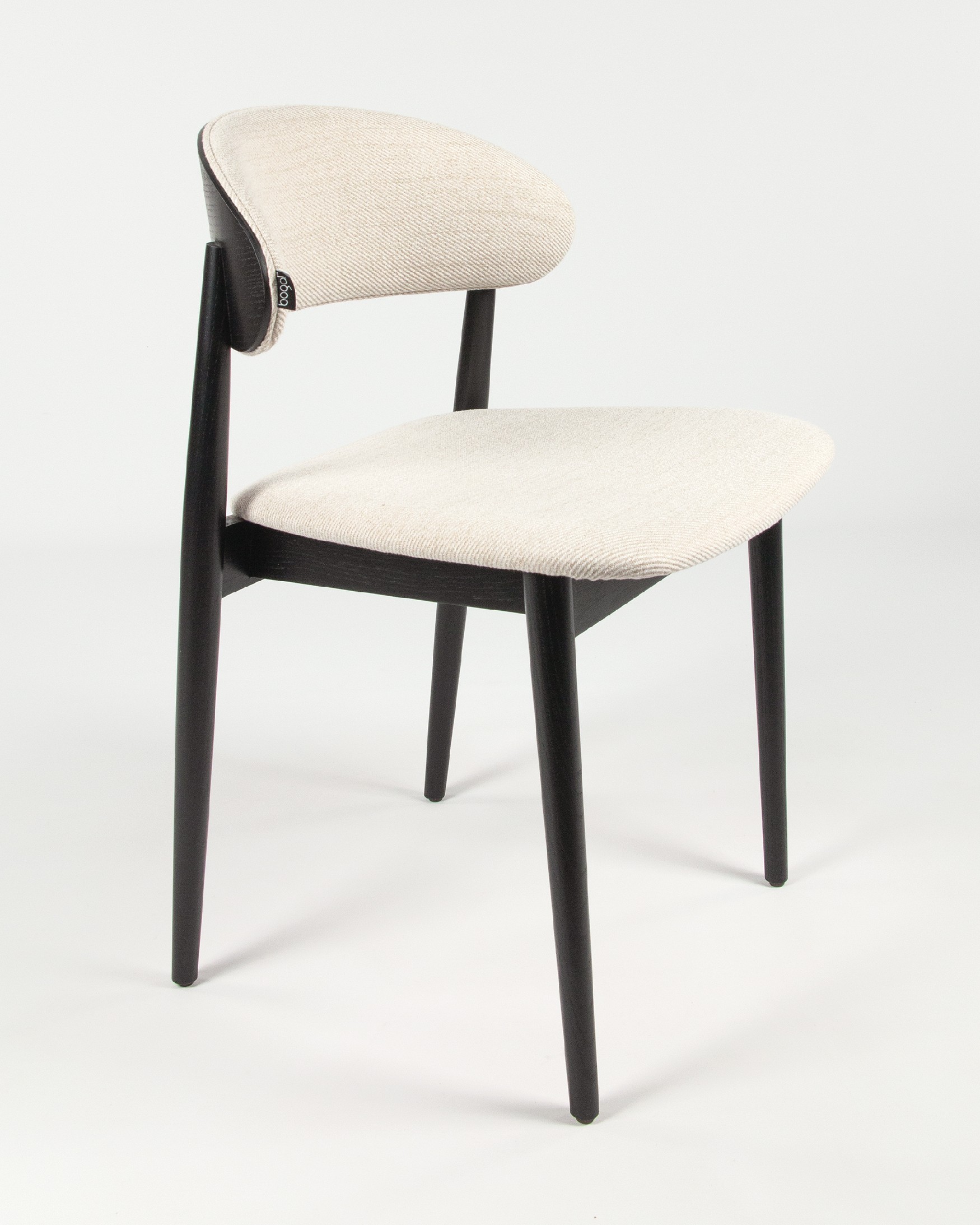 Ariel chair with mother-of-pearl upholstery and black oak frame