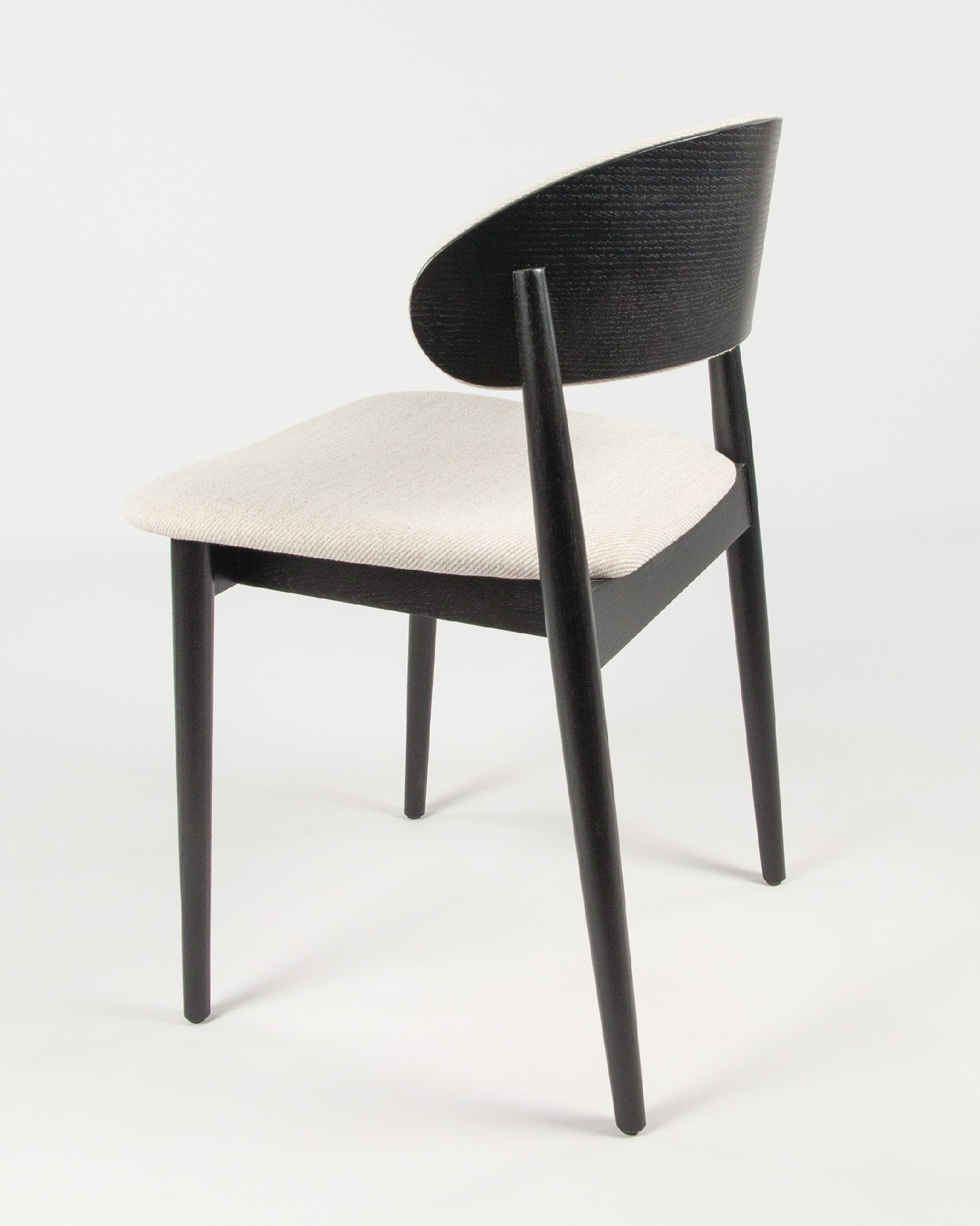 Ariel chair with mother-of-pearl upholstery and black oak frame