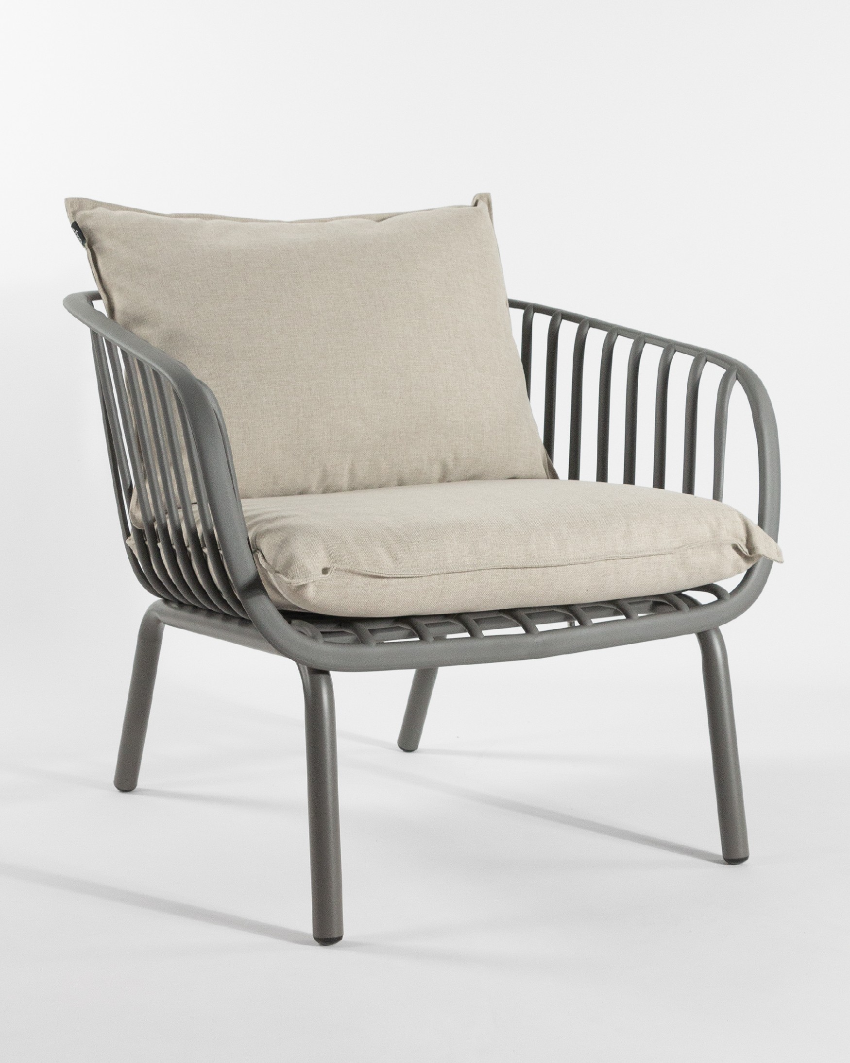 Fauteuil Aruba 1 place en polypropylène et pieds en métal graphite