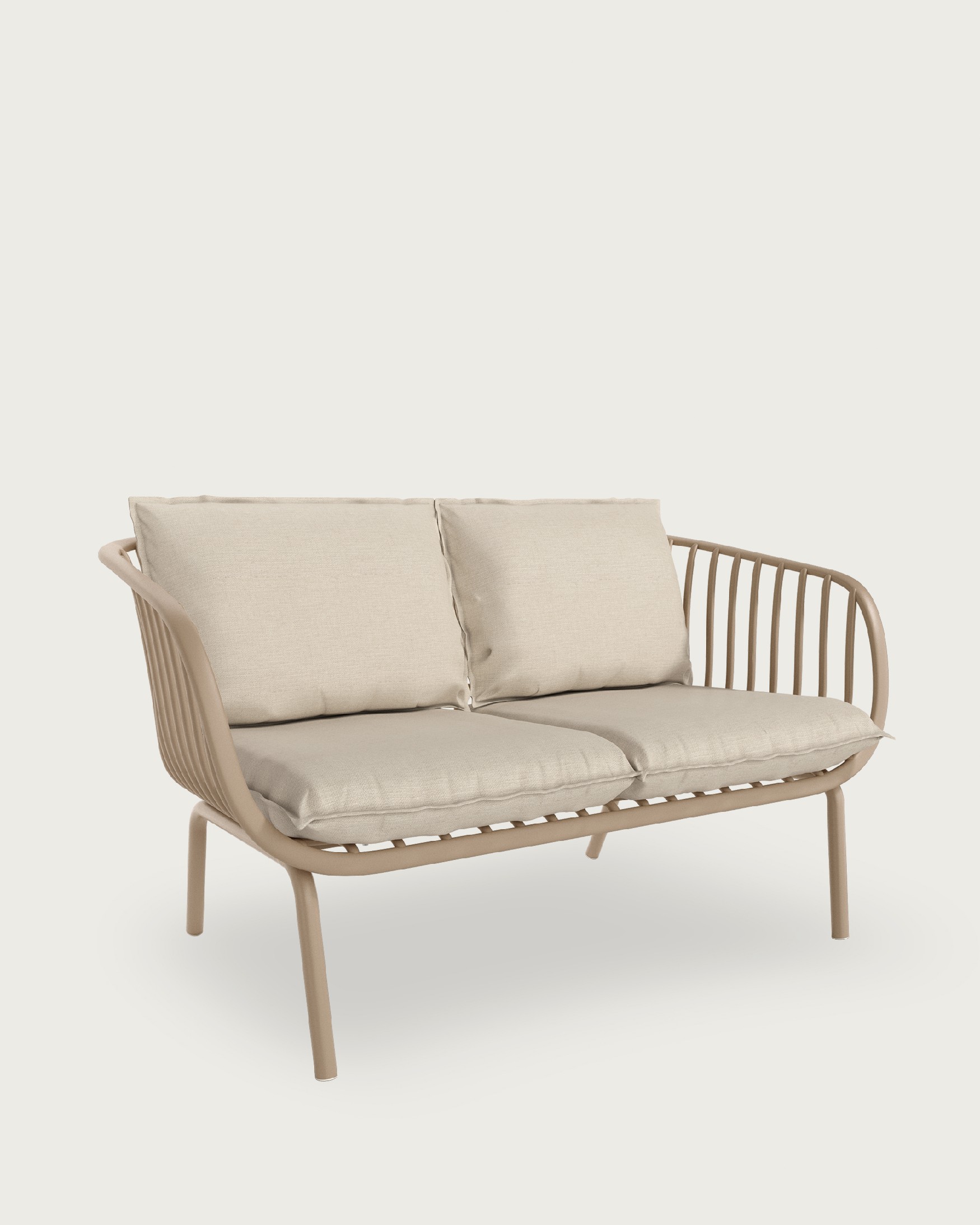 Aruba 2-seater armchair made of polypropylene and sand metal legs
