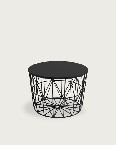 Black oak tabletop – Black metal frame