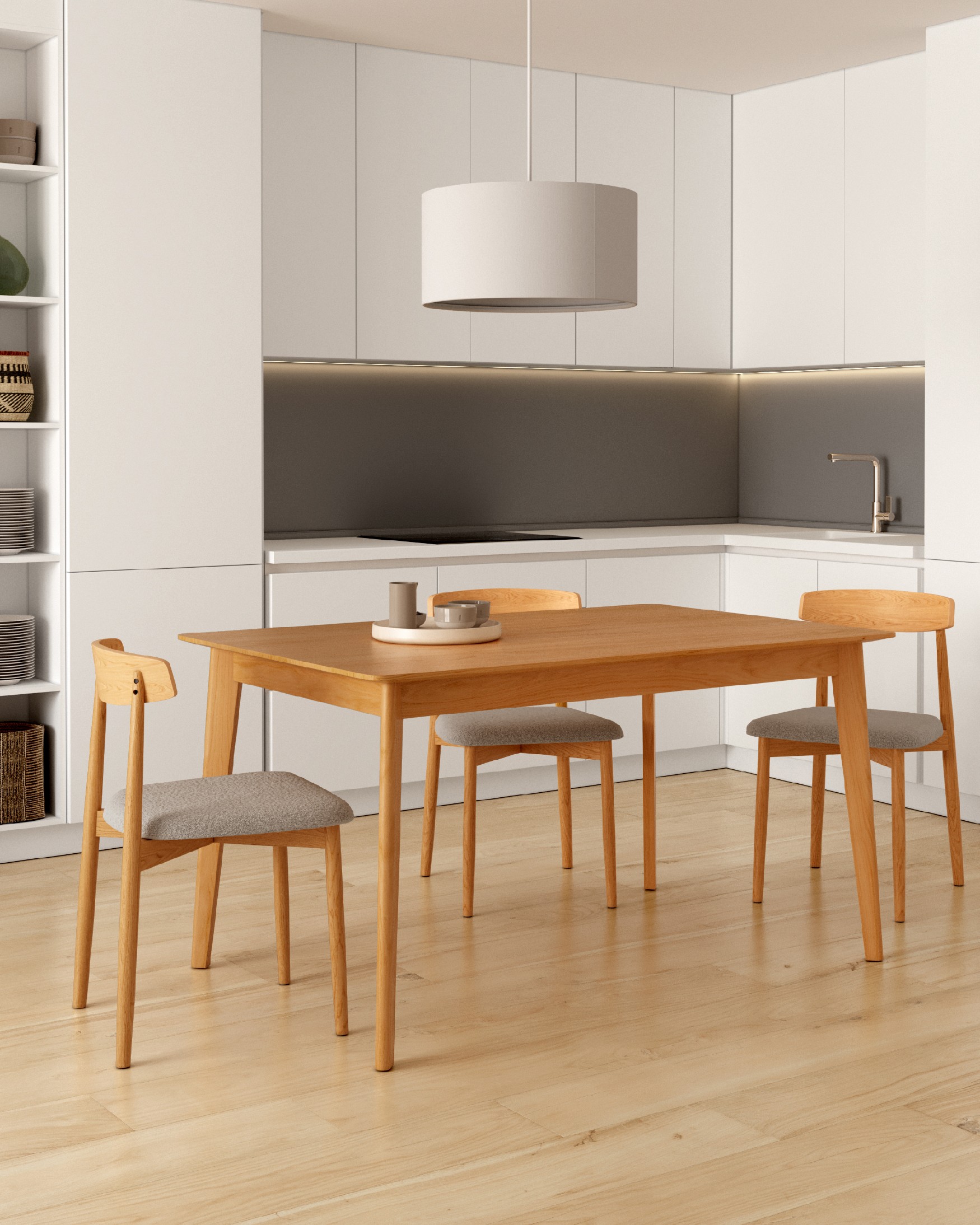 Aura table with natural oak finish 140 x 90 cm