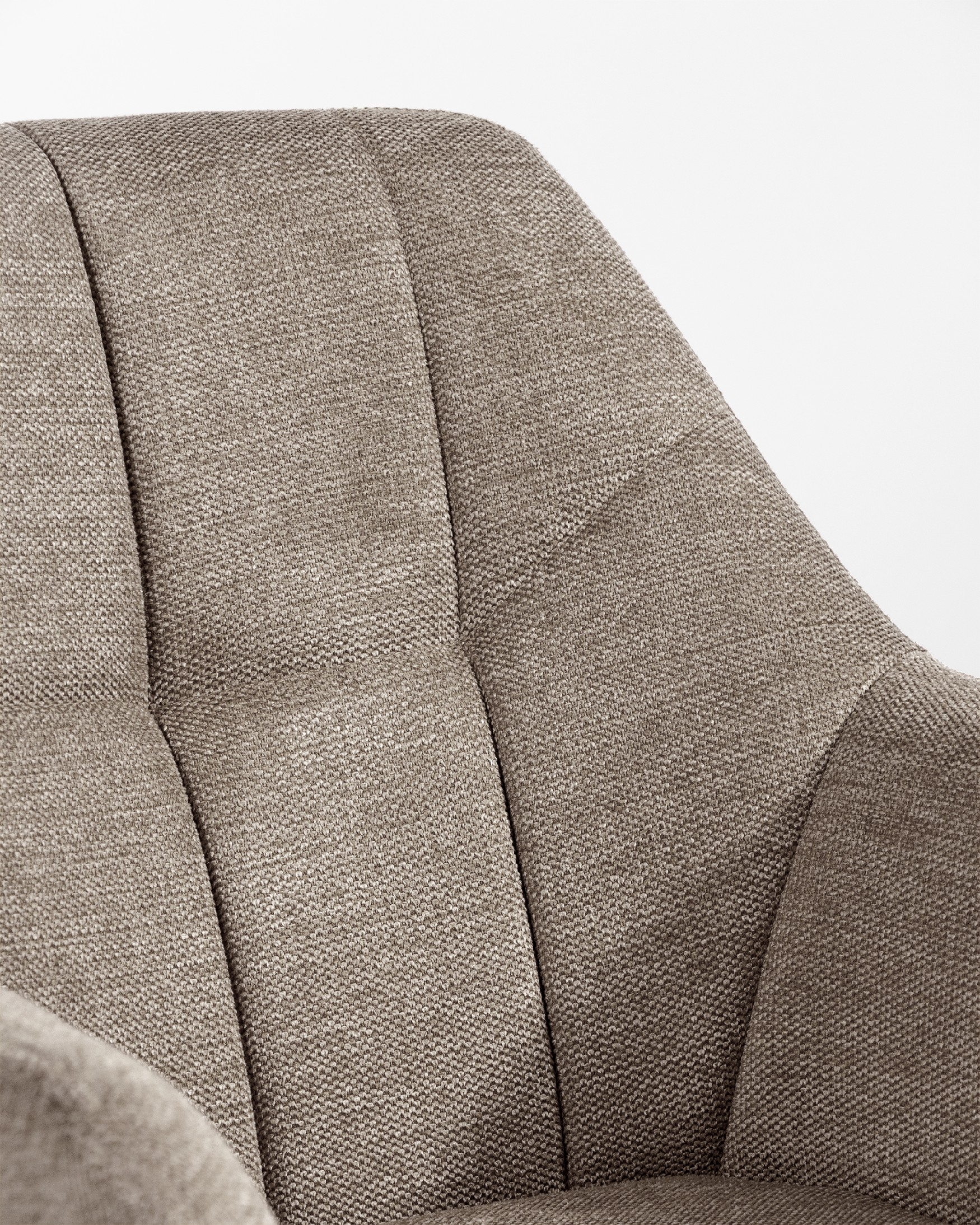 Bergamo swivel chair 180º with return function, brown upholstery and black metal legs