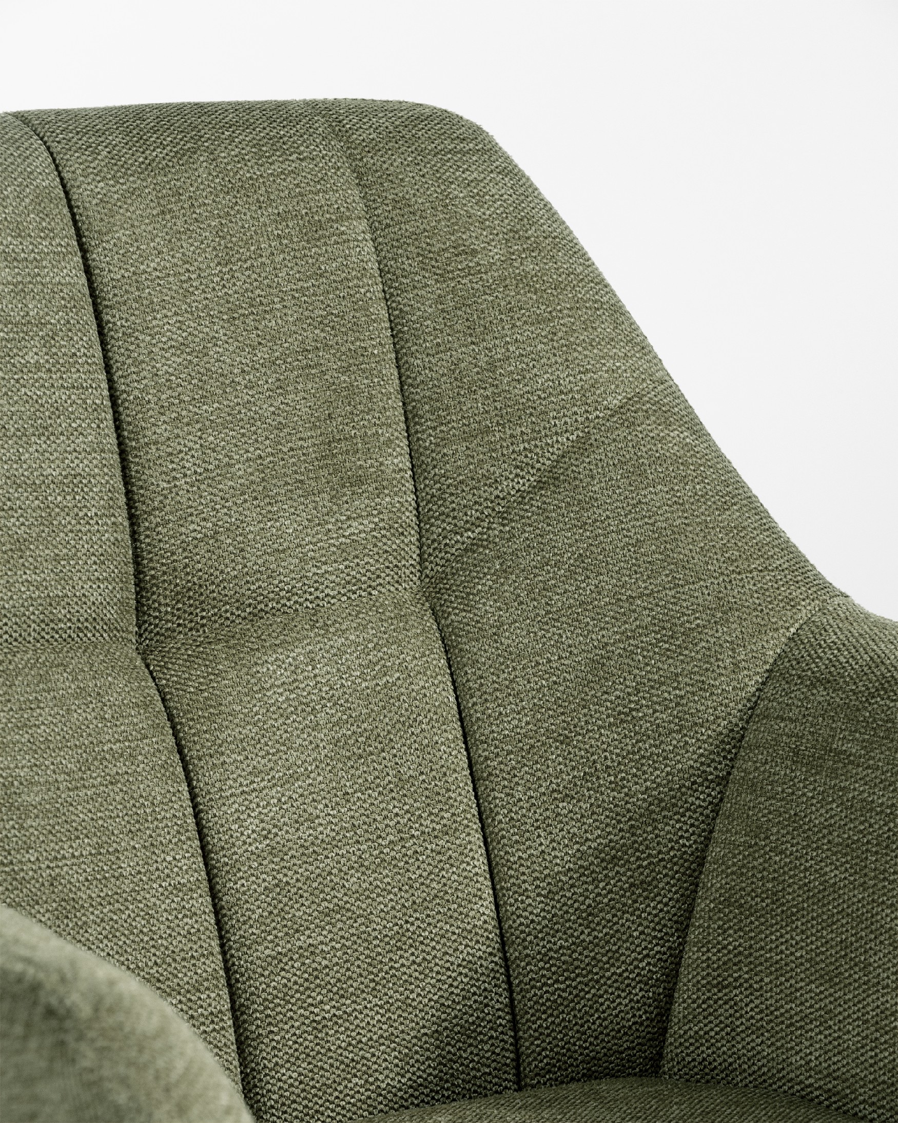 Bergamo swivel chair 180º with return function, green upholstery and black metal legs