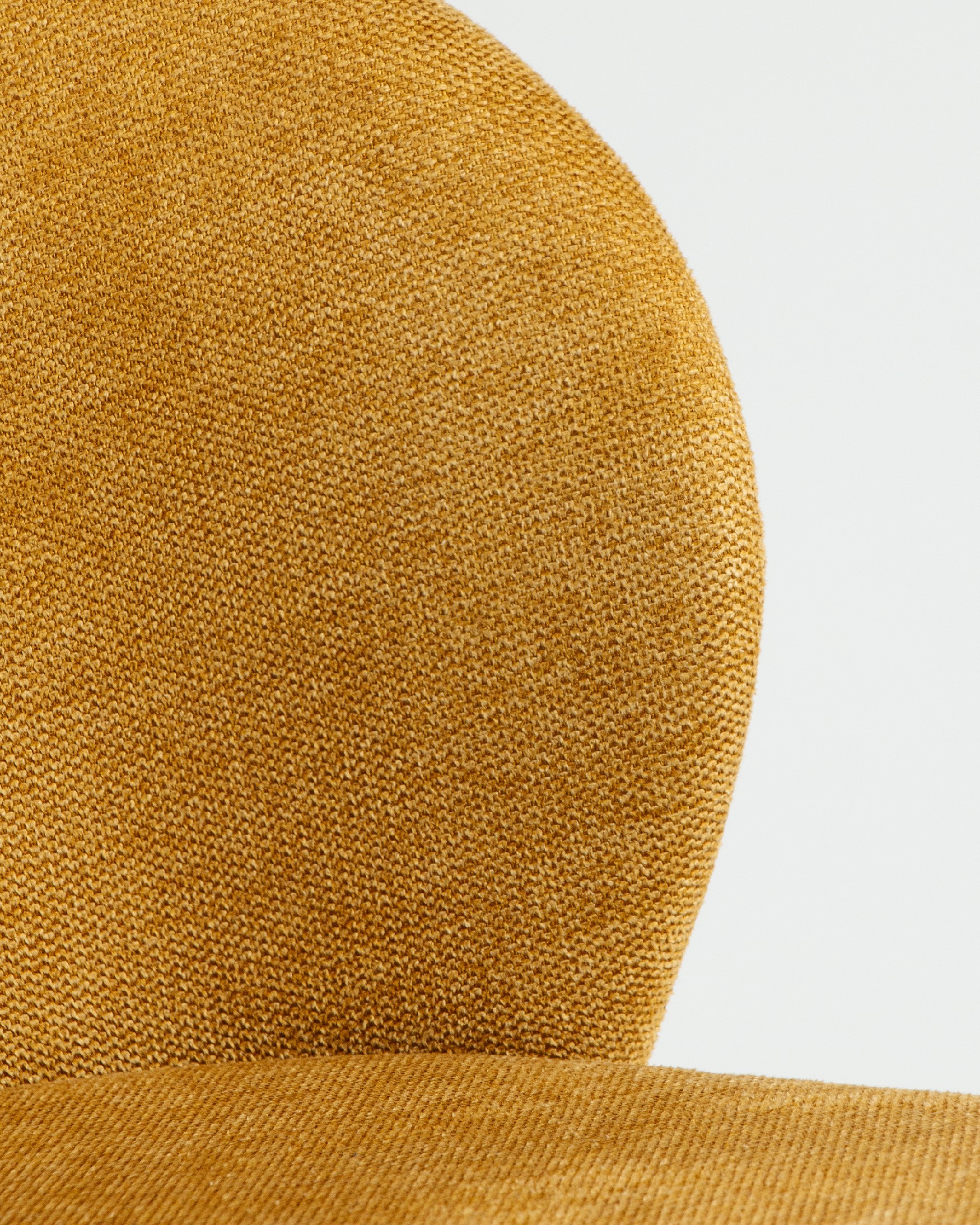 Bergen chair with mustard upholstery and black metal legs