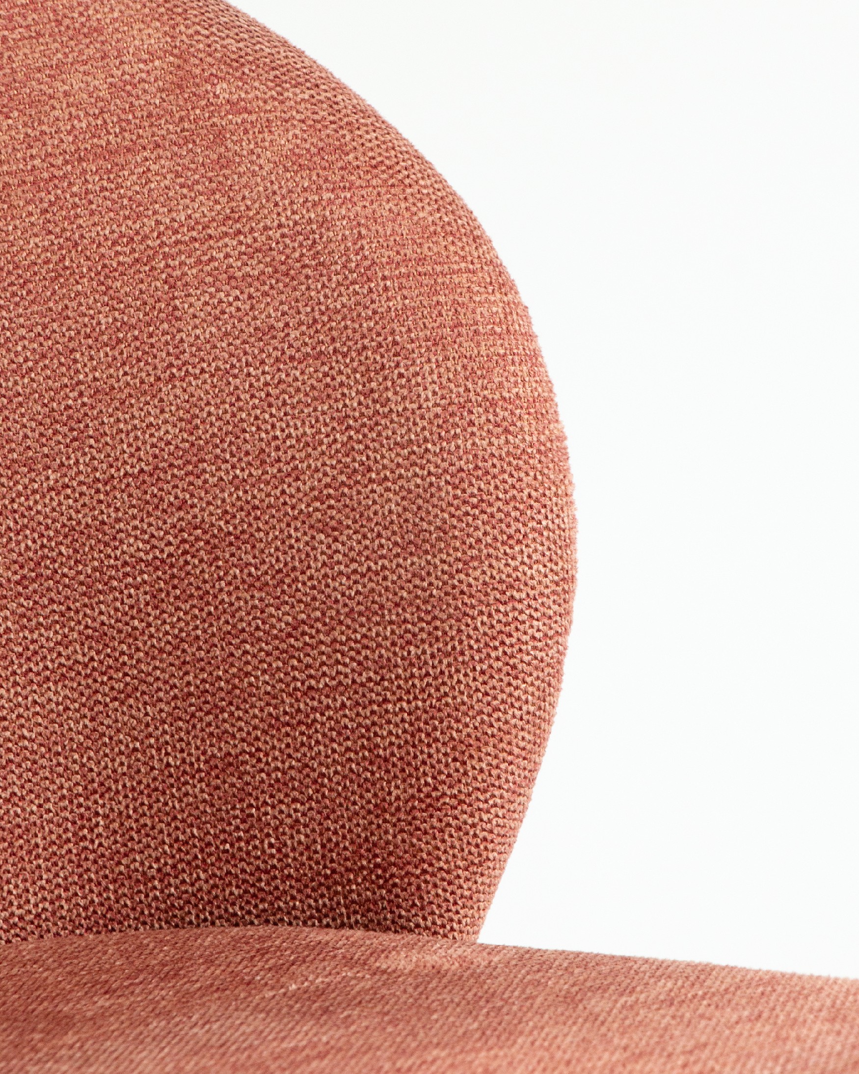 Bergen chair with salmon upholstery and black metal legs