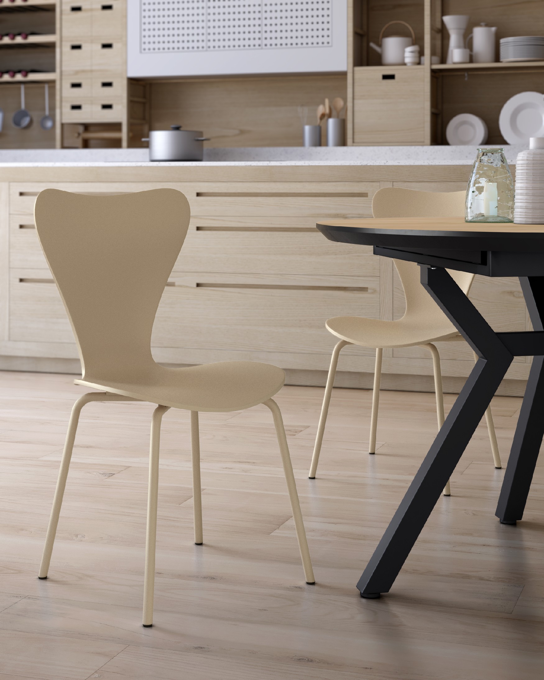 Chaise Berna en polypropylène sable