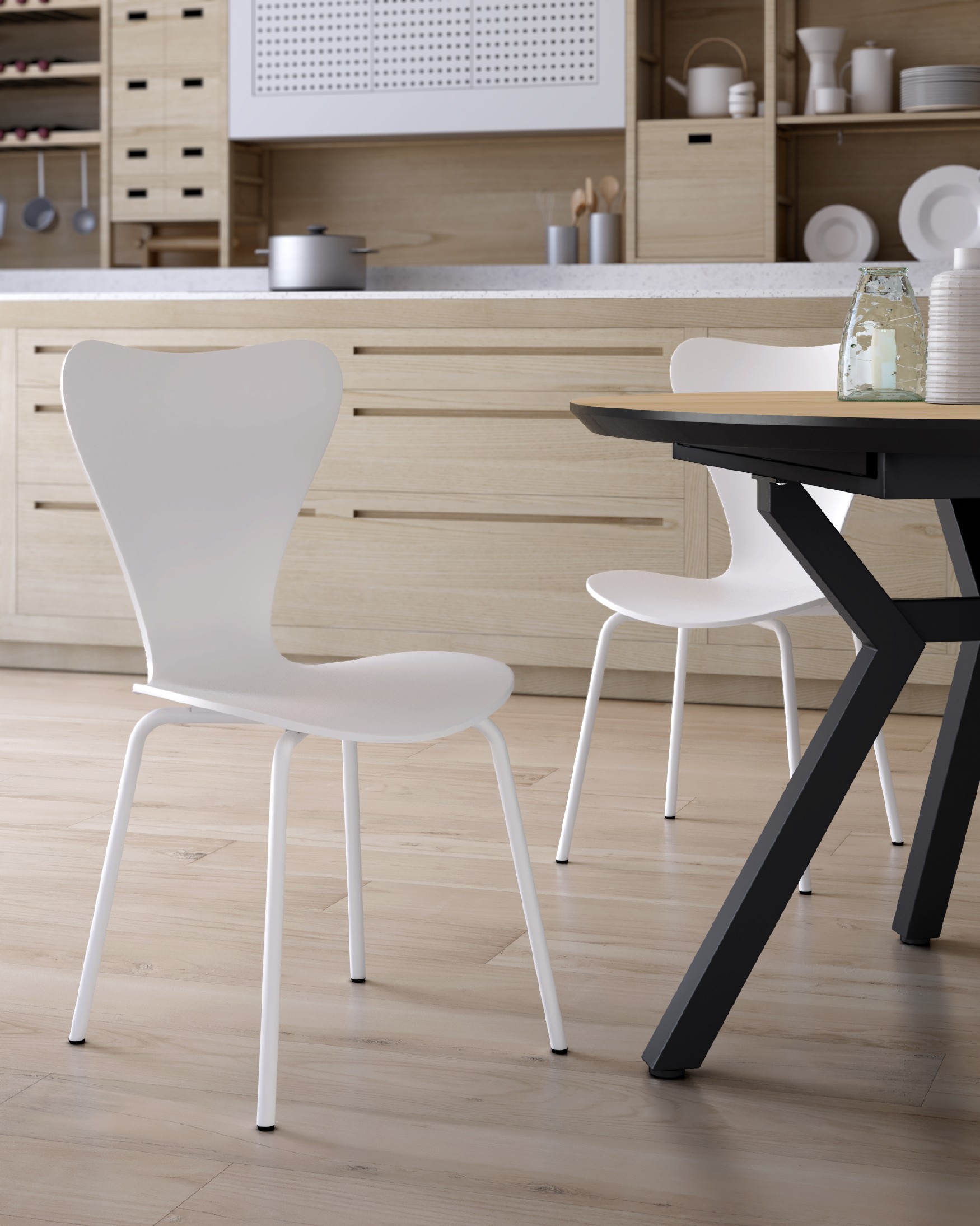 Chaise Berna en polypropylène blanc