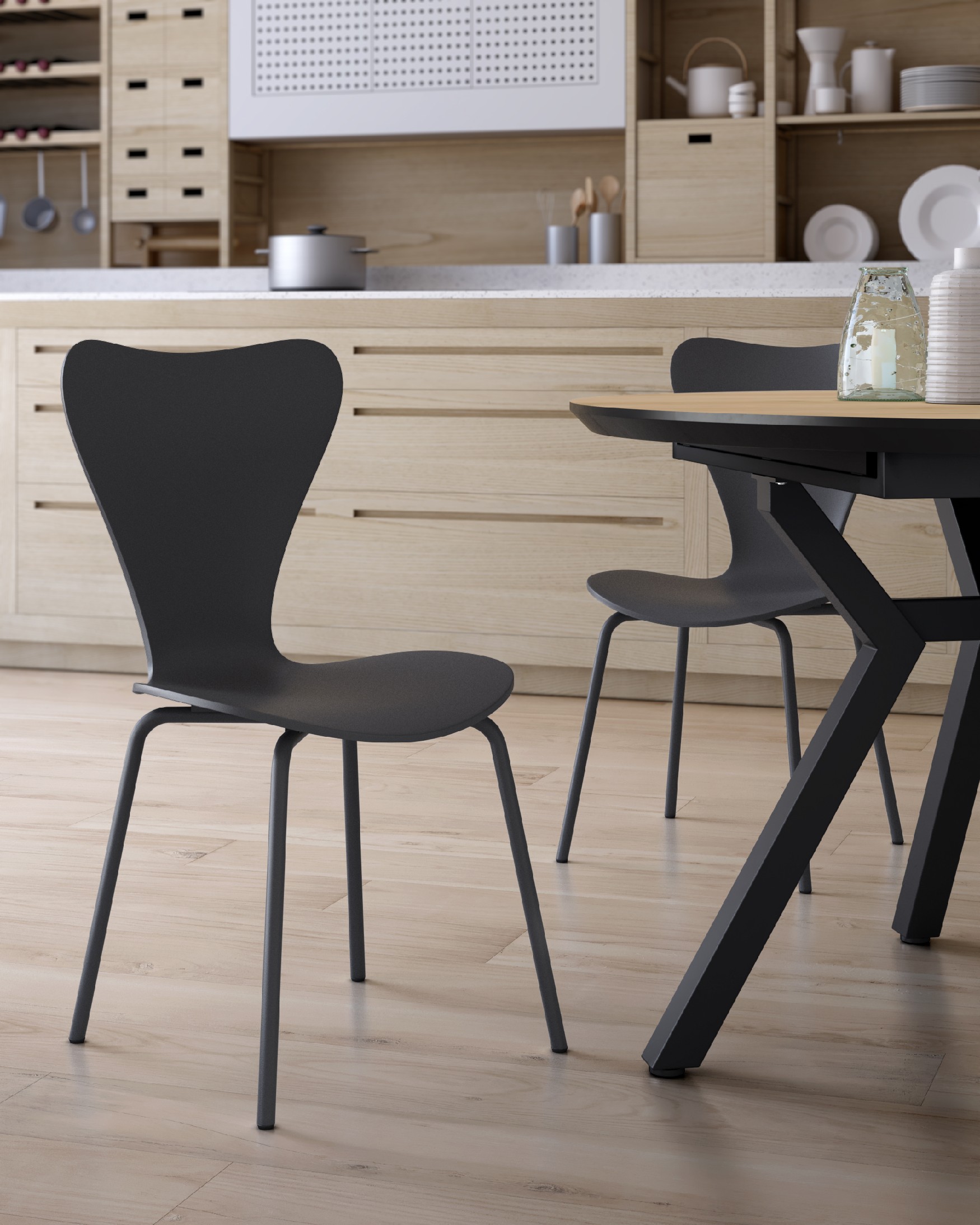 Chaise Berna en polypropylène graphite
