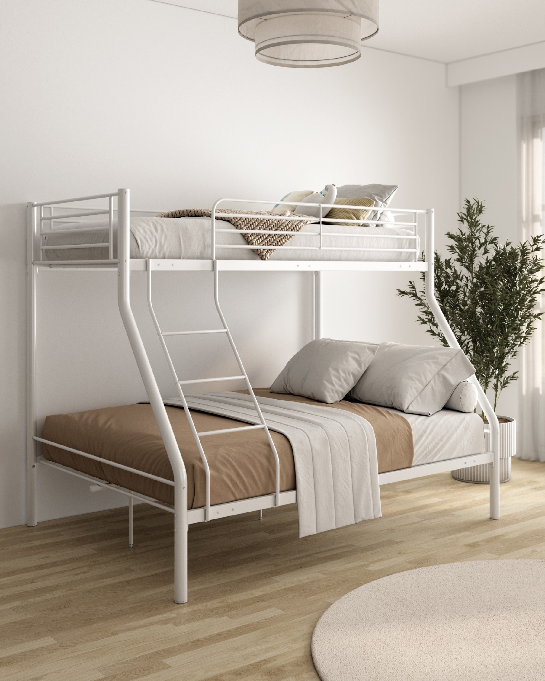 White metal bunk bed Bilbao, 90/135 x 190