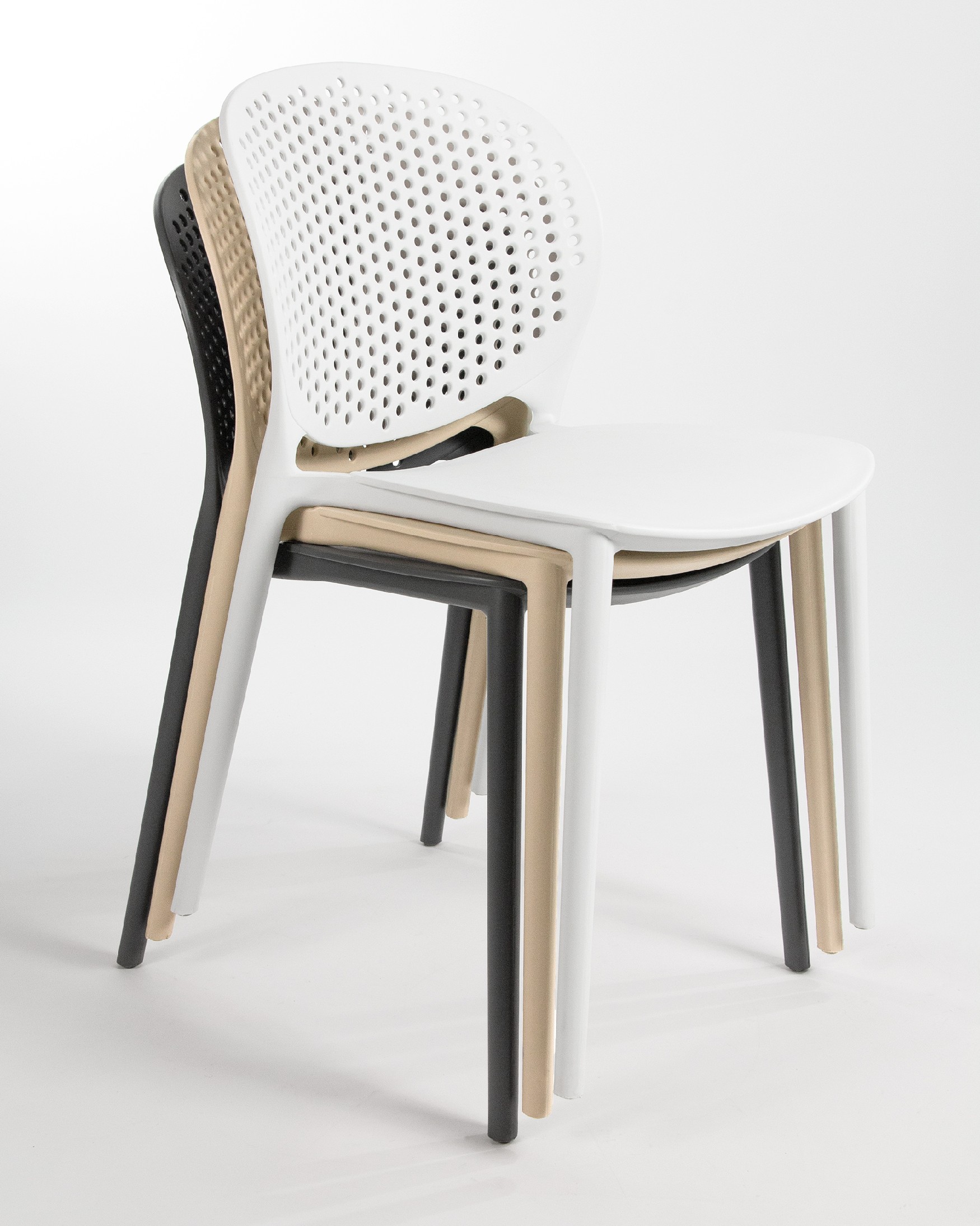 Chaise Bogotá en polypropylène de couleur blanche