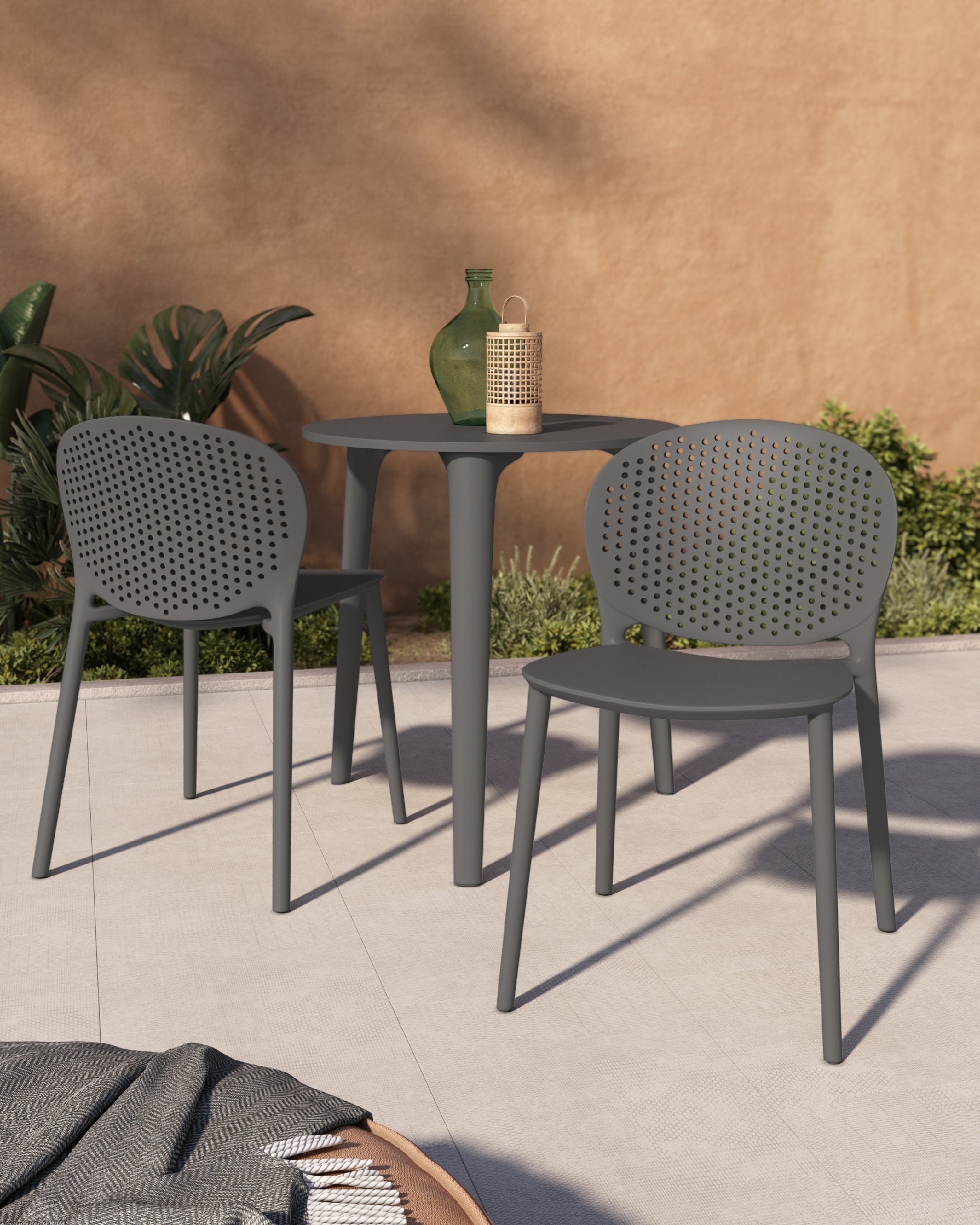 Chaise Bogotá en polypropylène couleur graphite