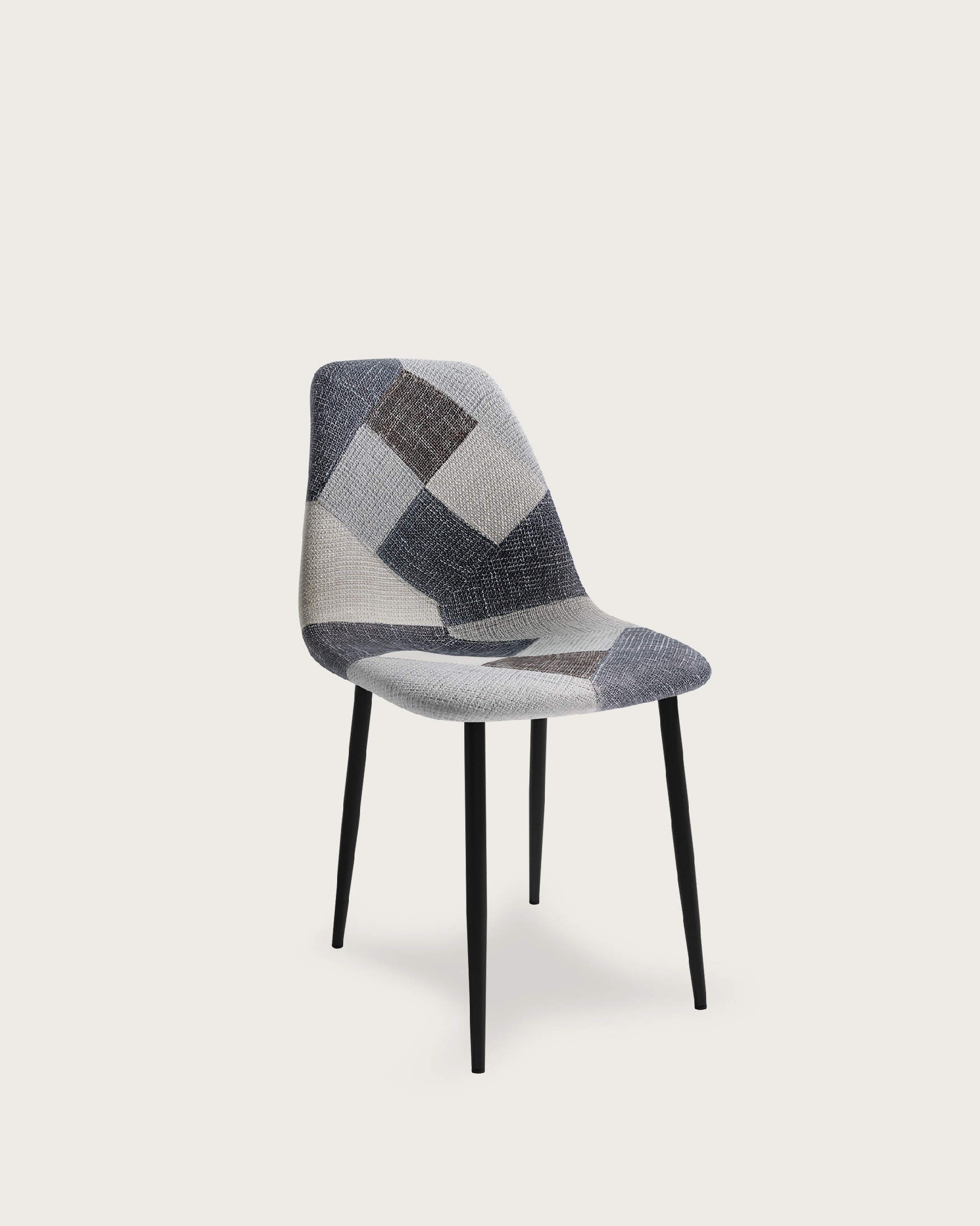 Bombay chair with upholstery and black legs
