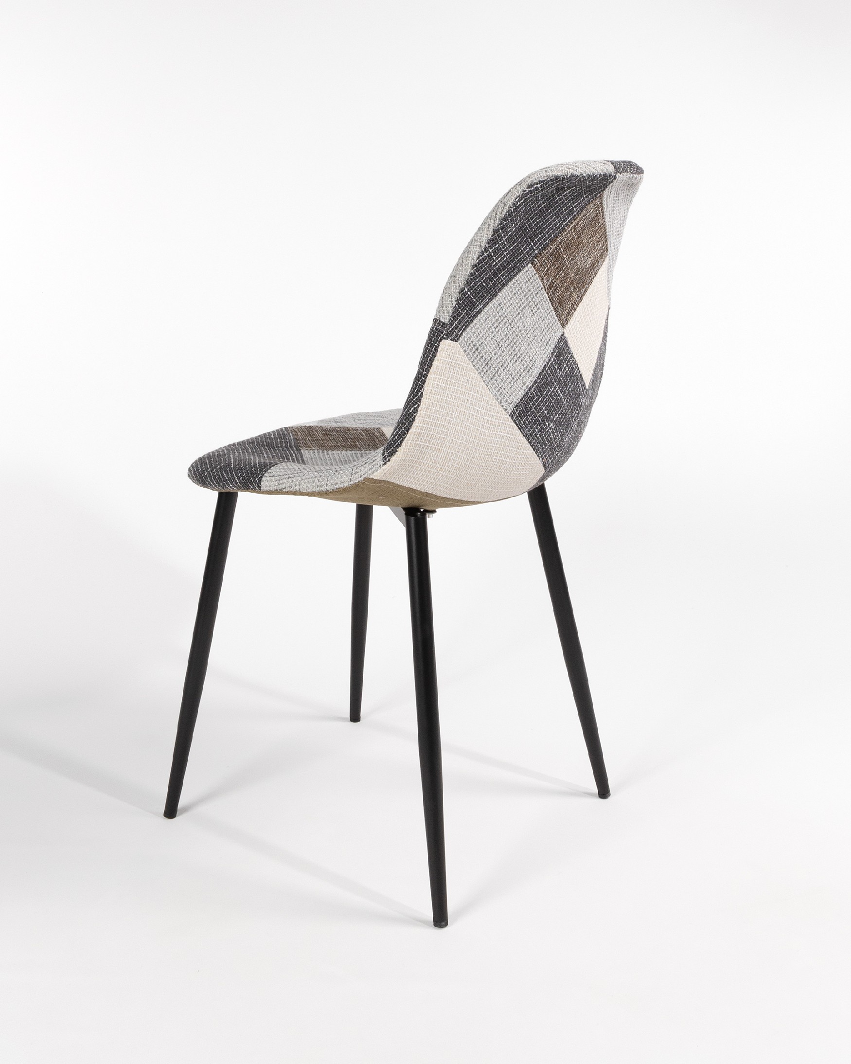 Bombay chair with upholstery and black legs
