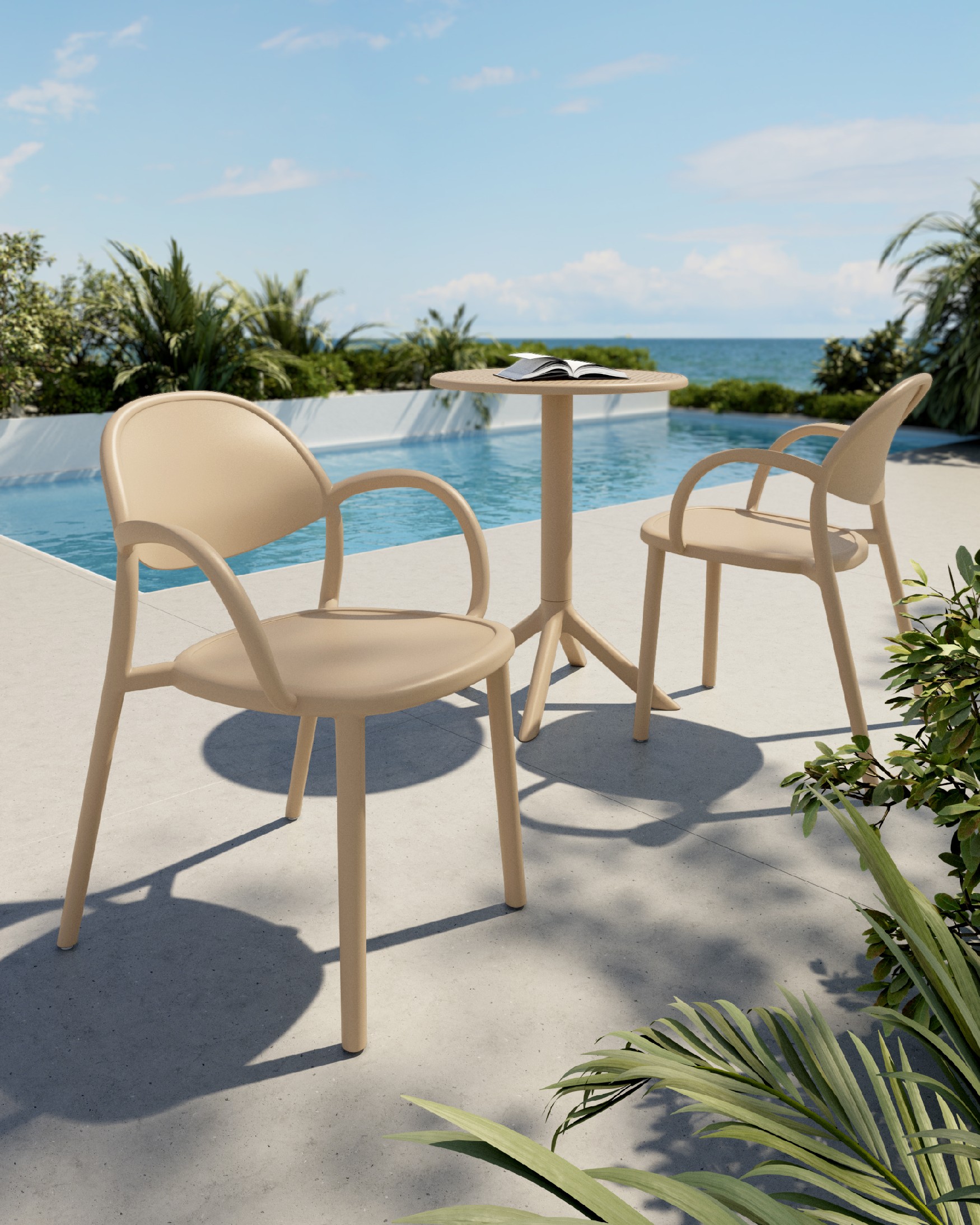 Chaise Bora en polypropylène sable