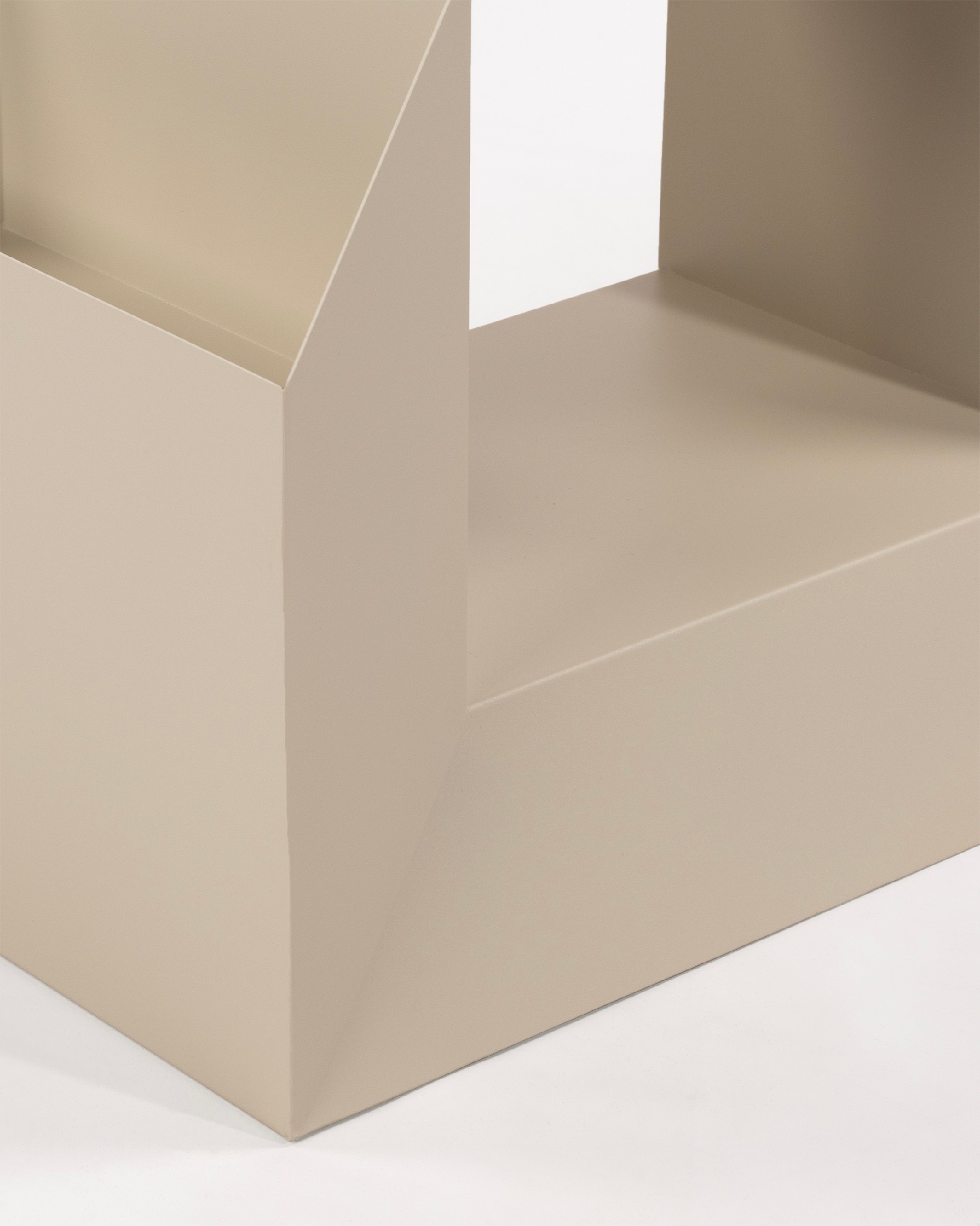 Beige lacquered metal Boxi side table