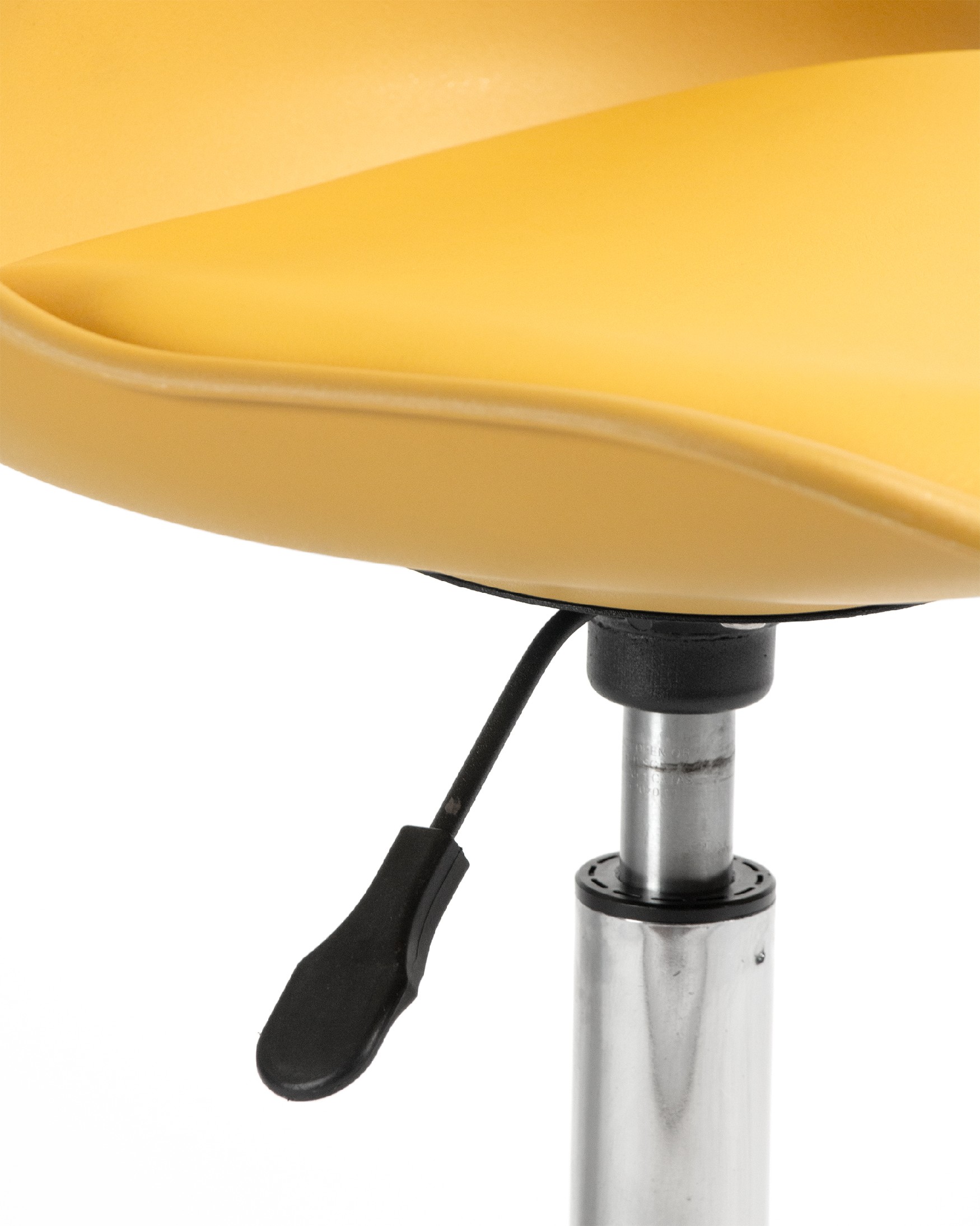 Bremen office chair with polypropylene frame in mustard and chrome leg