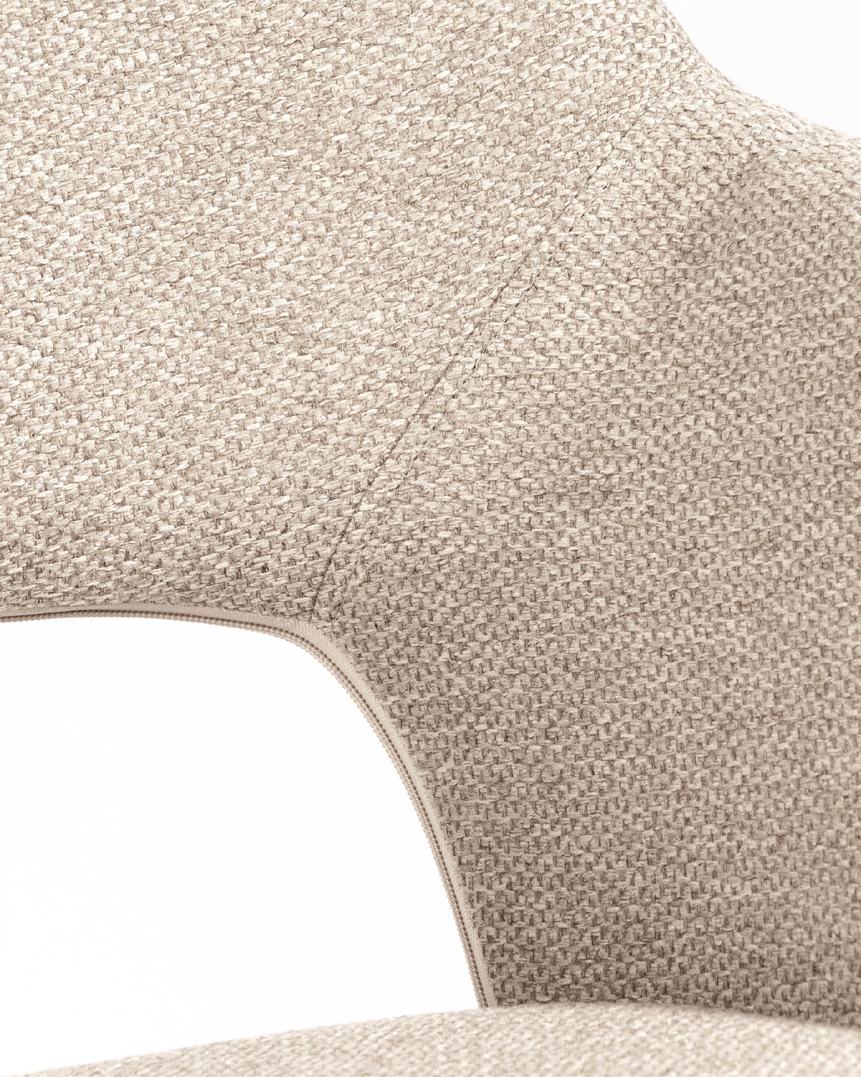 Brisbane chair with brown upholstery and ivory metal legs