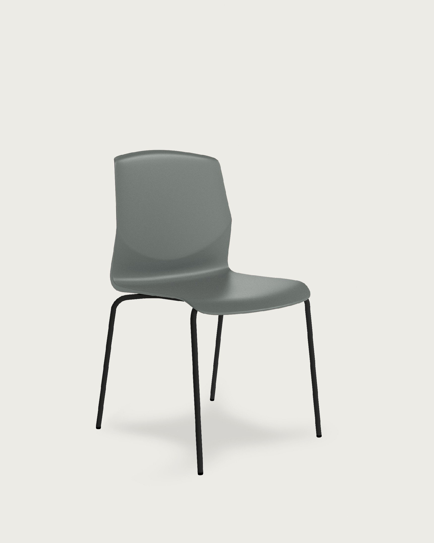 Chaise Bristol en polypropylène graphite avec des pieds métalliques noirs