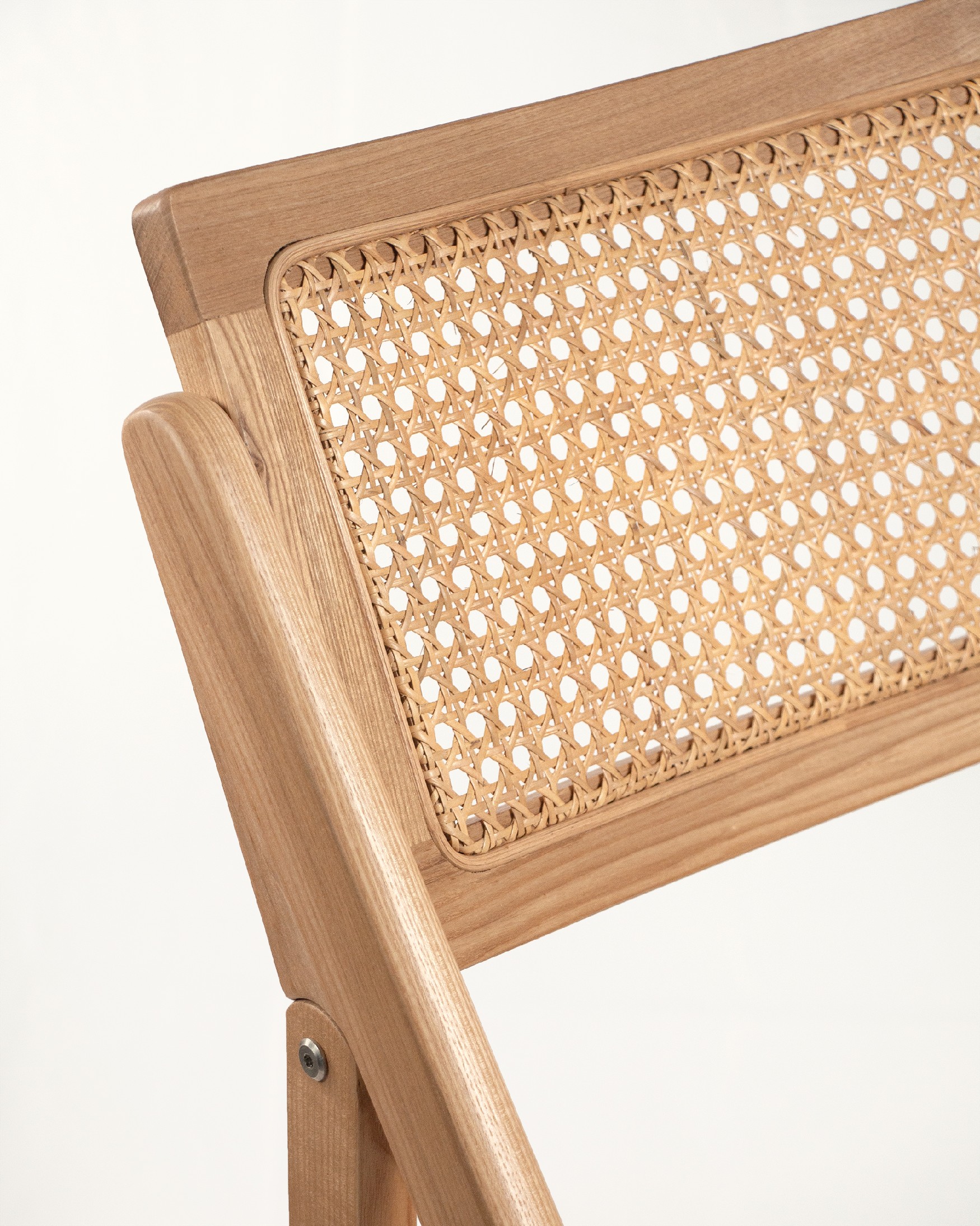 Folding chair Bruna made of rattan and natural ash