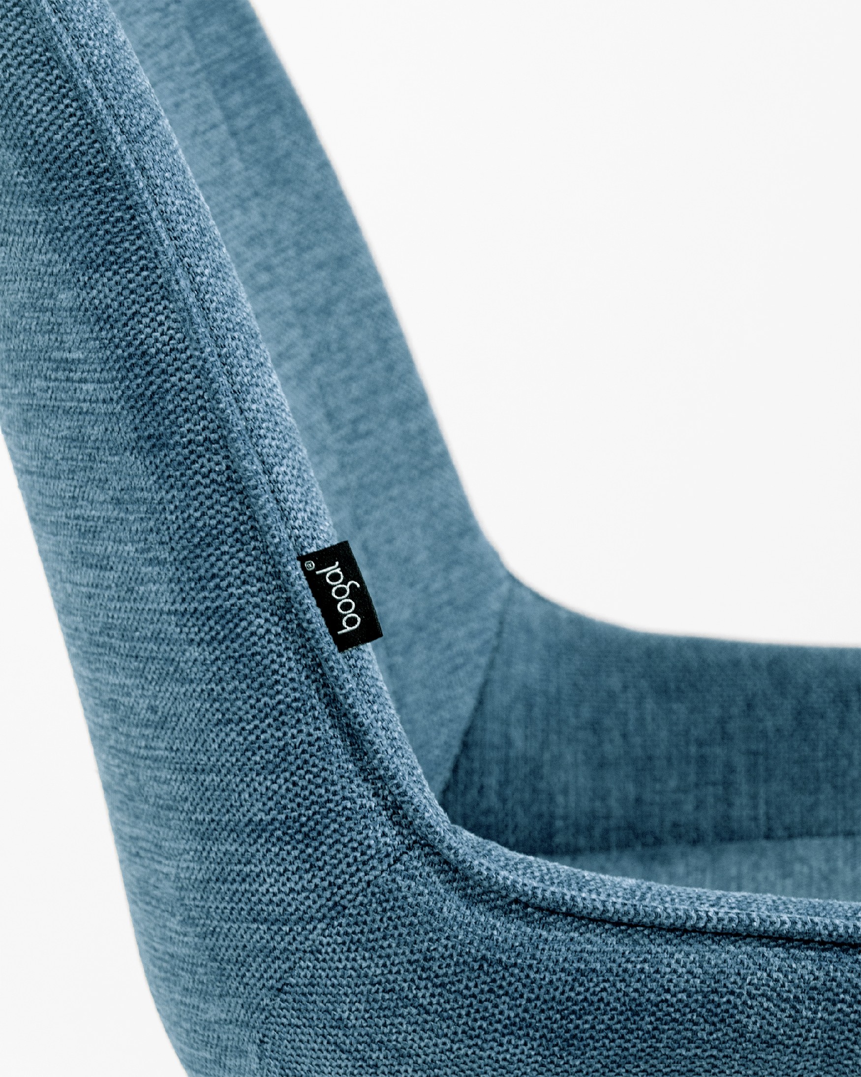 Chaise Bursa pivotante 180º avec fonction de retour, revêtement bleu et pieds métalliques noirs