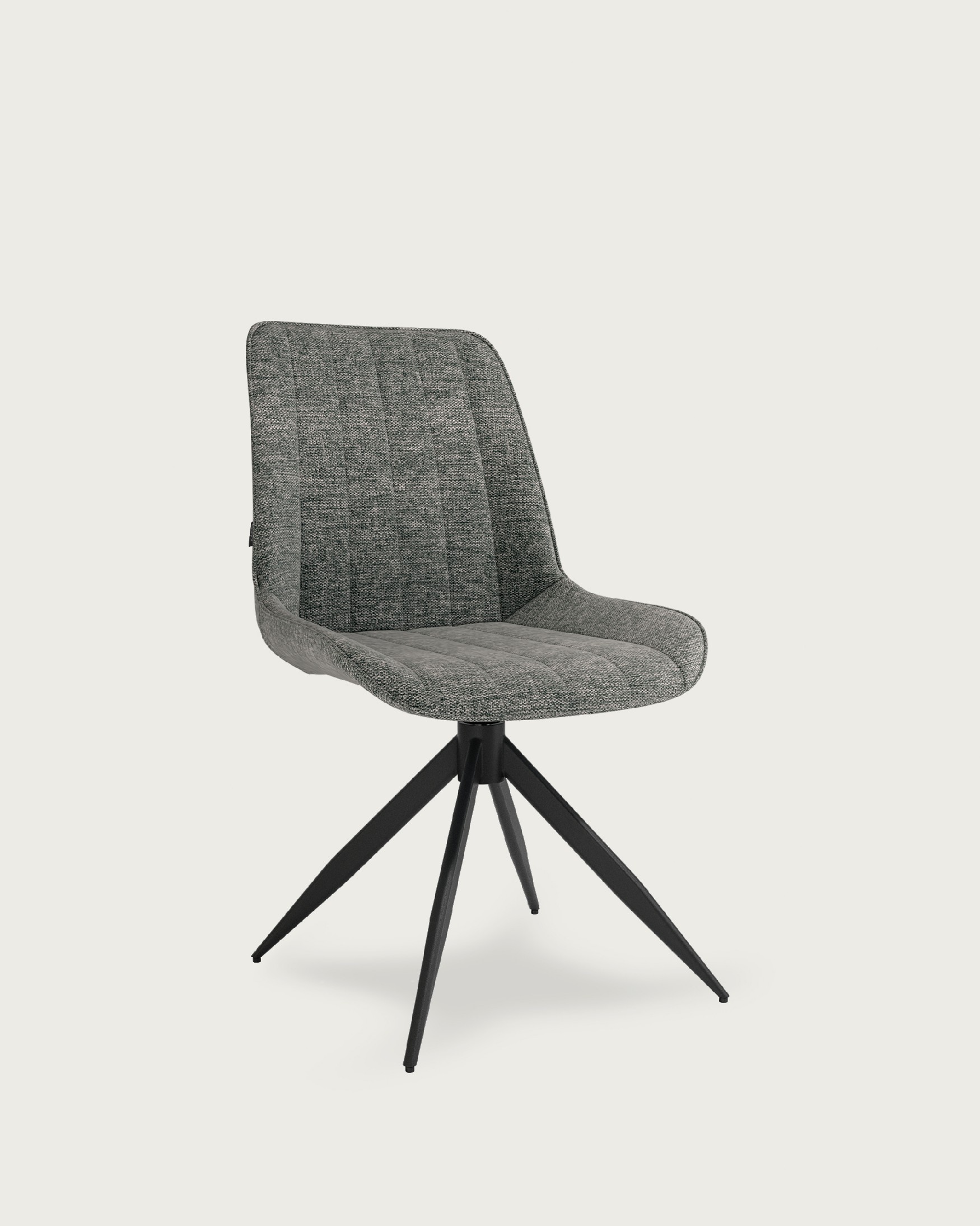 Chaise Bursa pivotante à 180º avec fonction de retour, rembourrage gris clair et pieds métalliques noirs