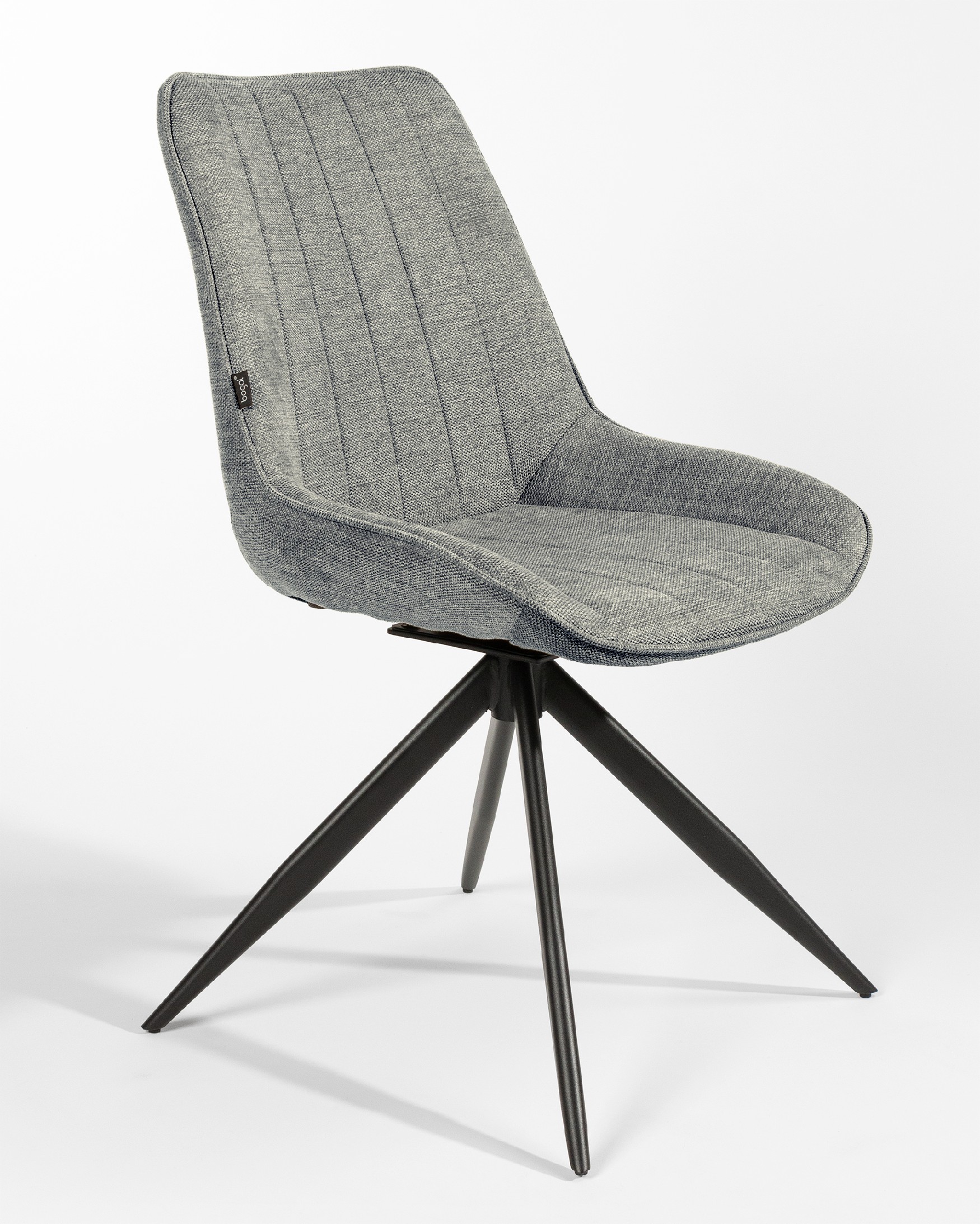 Chaise Bursa pivotante à 180º avec fonction de retour, rembourrage gris clair et pieds métalliques noirs