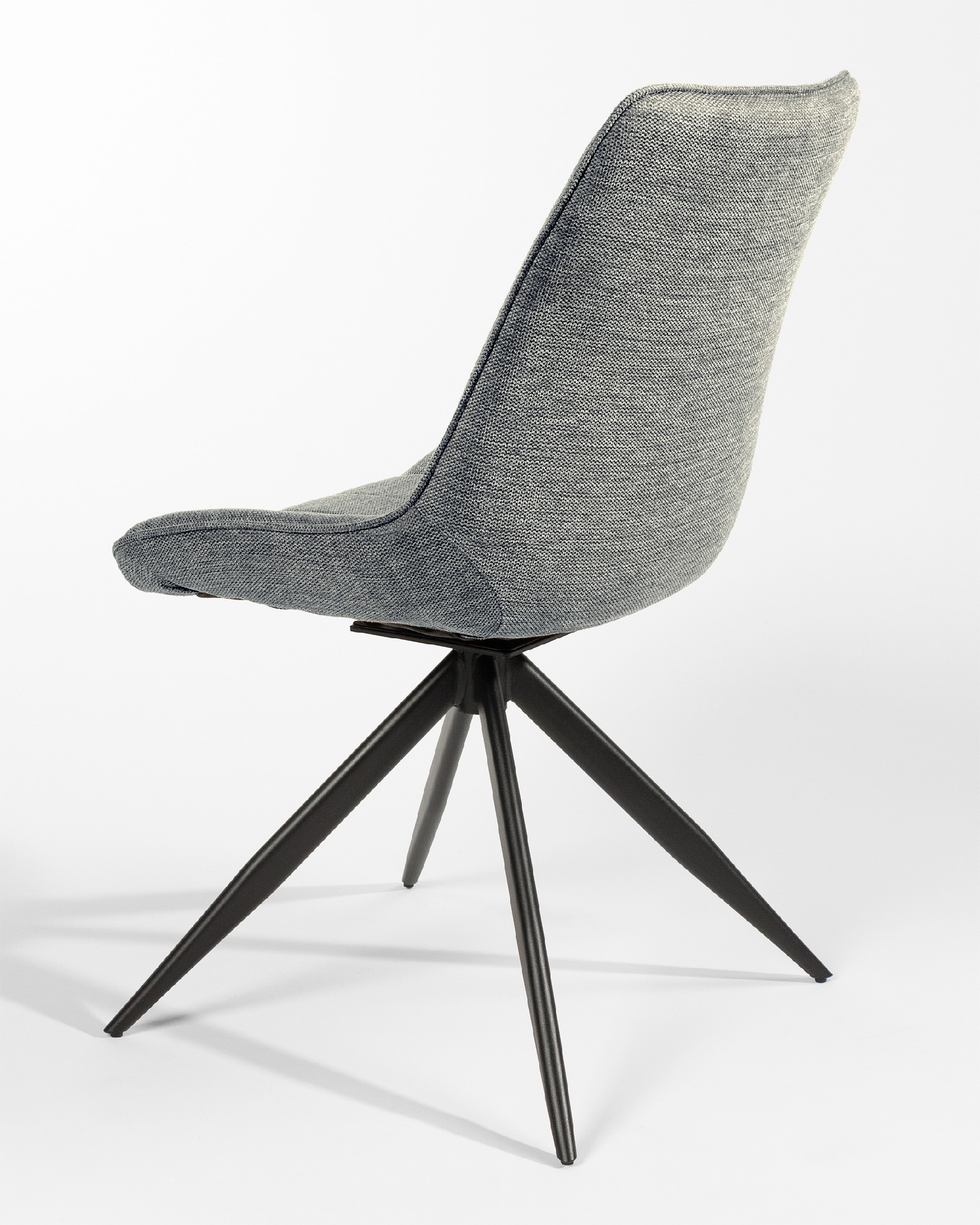 Chaise Bursa pivotante à 180º avec fonction de retour, rembourrage gris clair et pieds métalliques noirs
